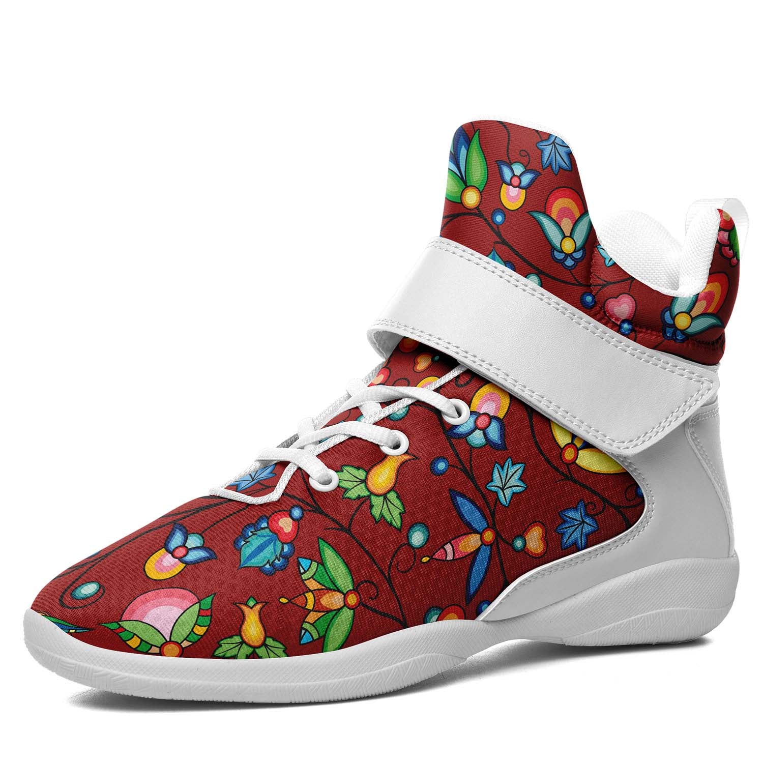 Prairie Plains Spirit Red Ipottaa Basketball / Sport High Top Shoes - White Sole