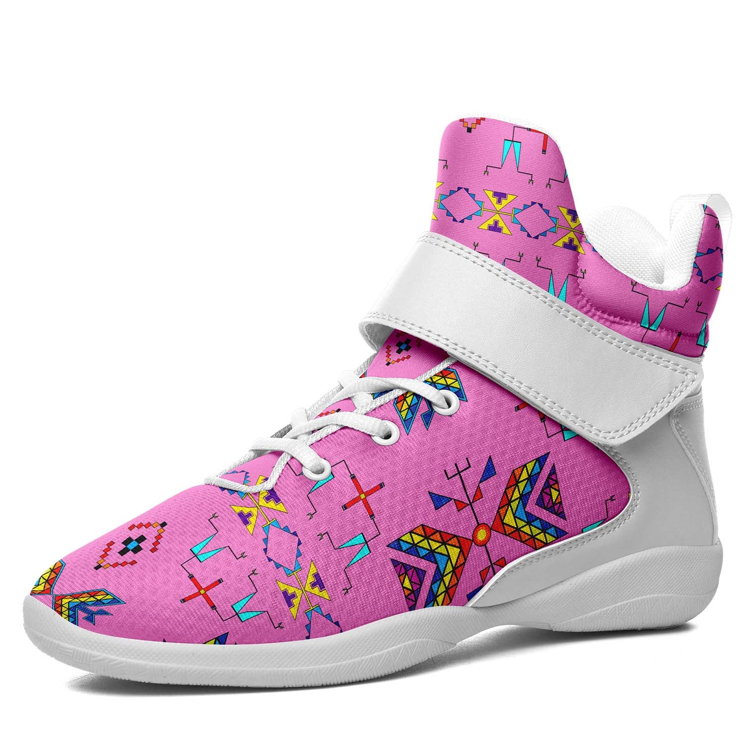 Rainy Chief Rainbow Blush Ipottaa Basketball / Sport High Top Shoes - White Sole