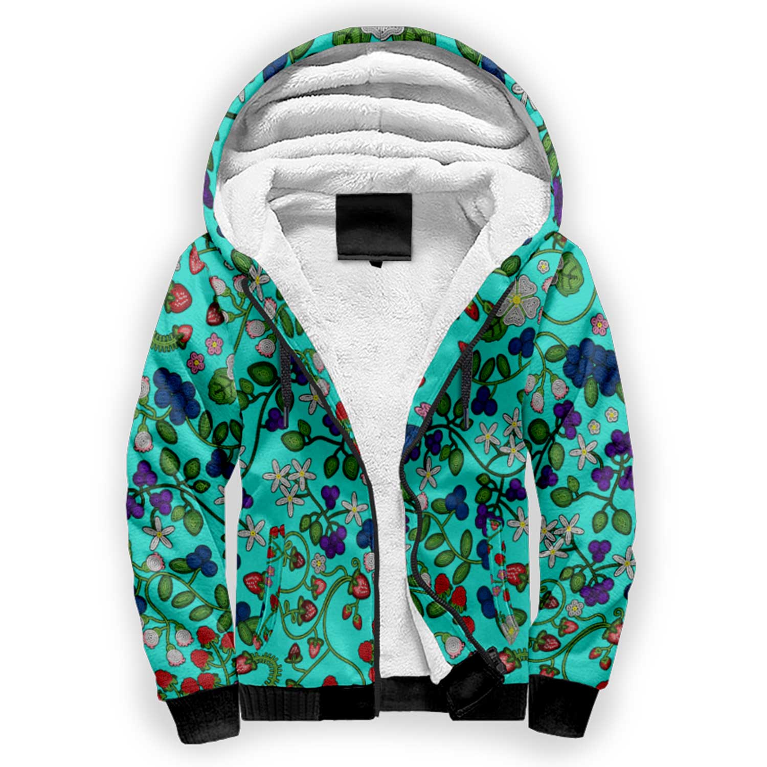 Grandmother Stories Turquoise Sherpa Hoodie