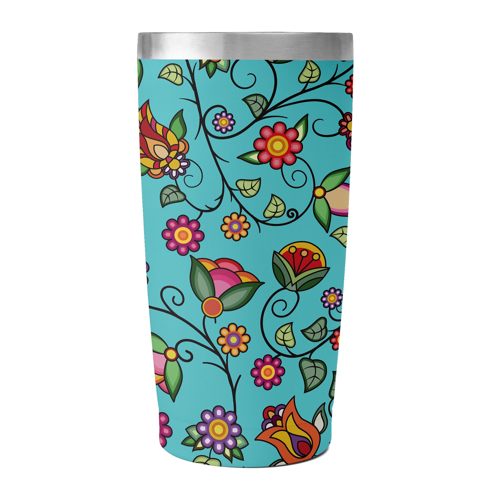 Heartbeat Petals Turquoise 15OZ Tumbler