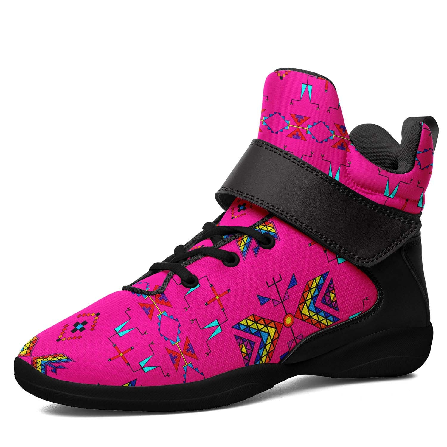 Rainy Chief Rainbow Hot Pink Ipottaa Basketball / Sport High Top Shoes - Black Sole
