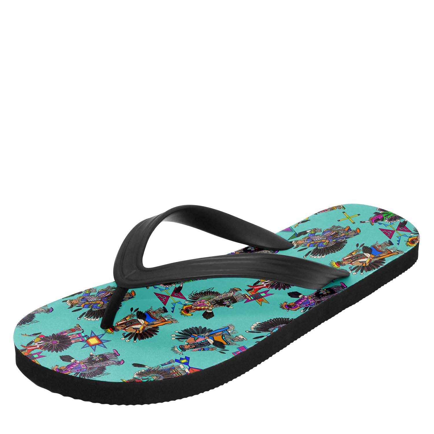 Men's Tradish Dancers Turquoise Flip Flops