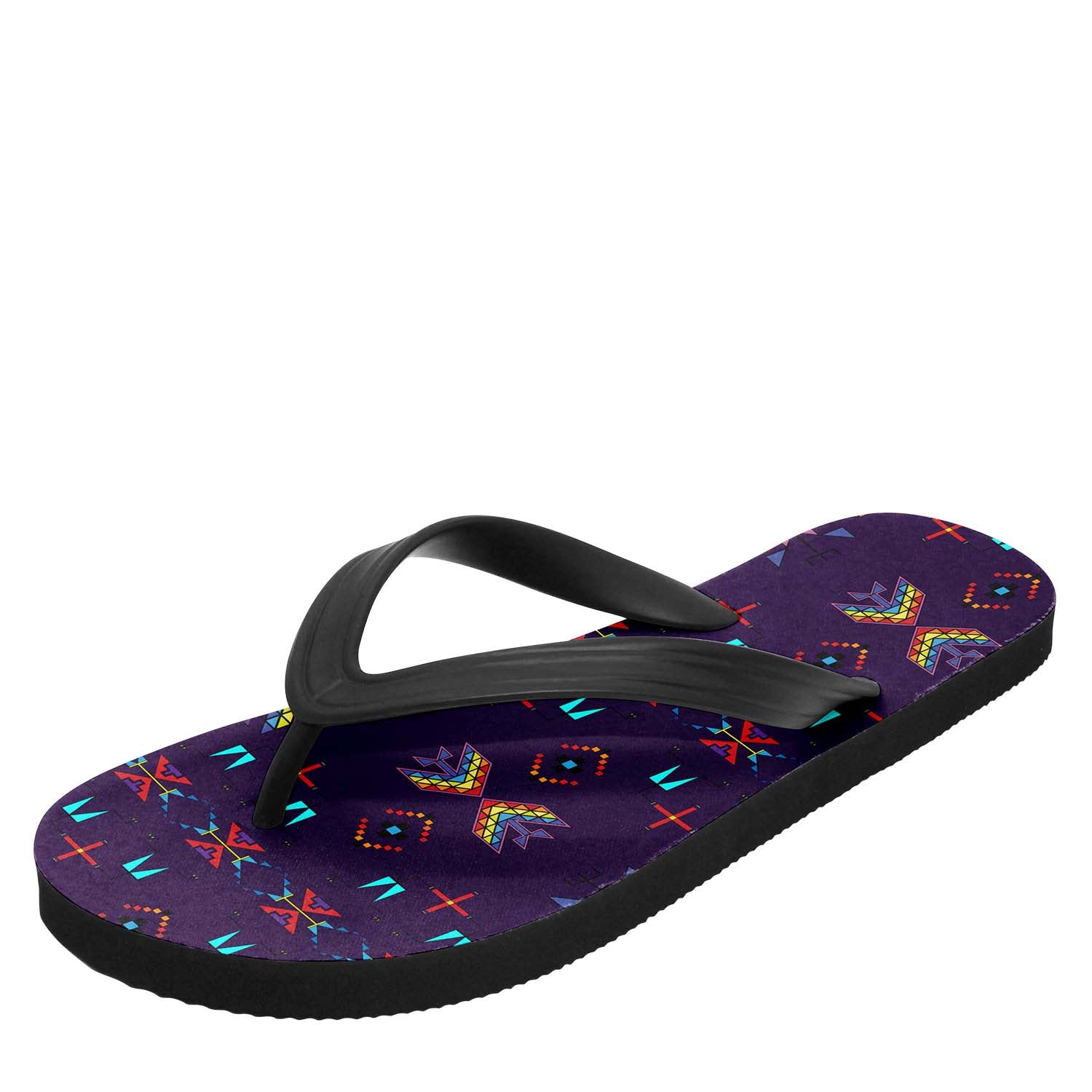 Rainy Chief Rainbow Dark Purple Flip Flops