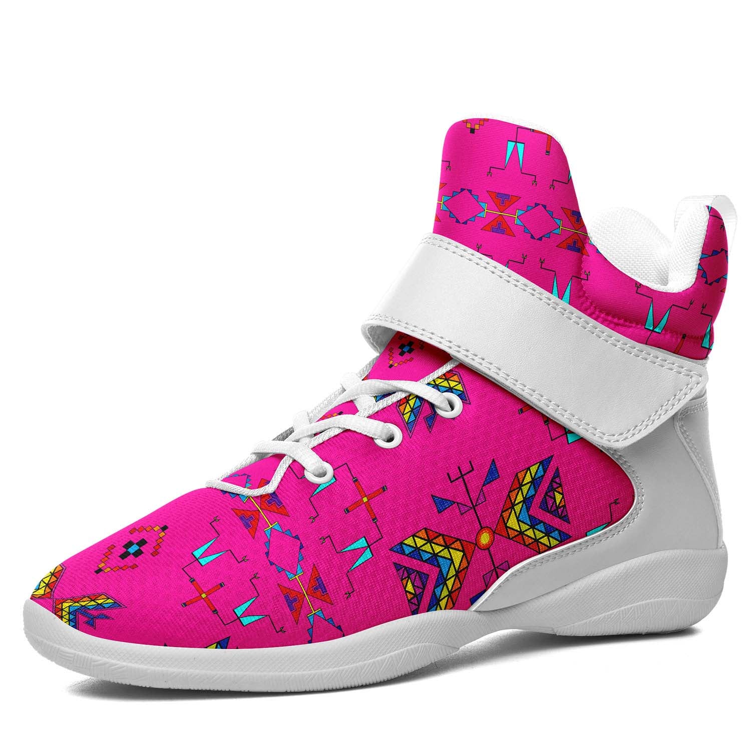 Rainy Chief Rainbow Hot Pink Ipottaa Basketball / Sport High Top Shoes - White Sole