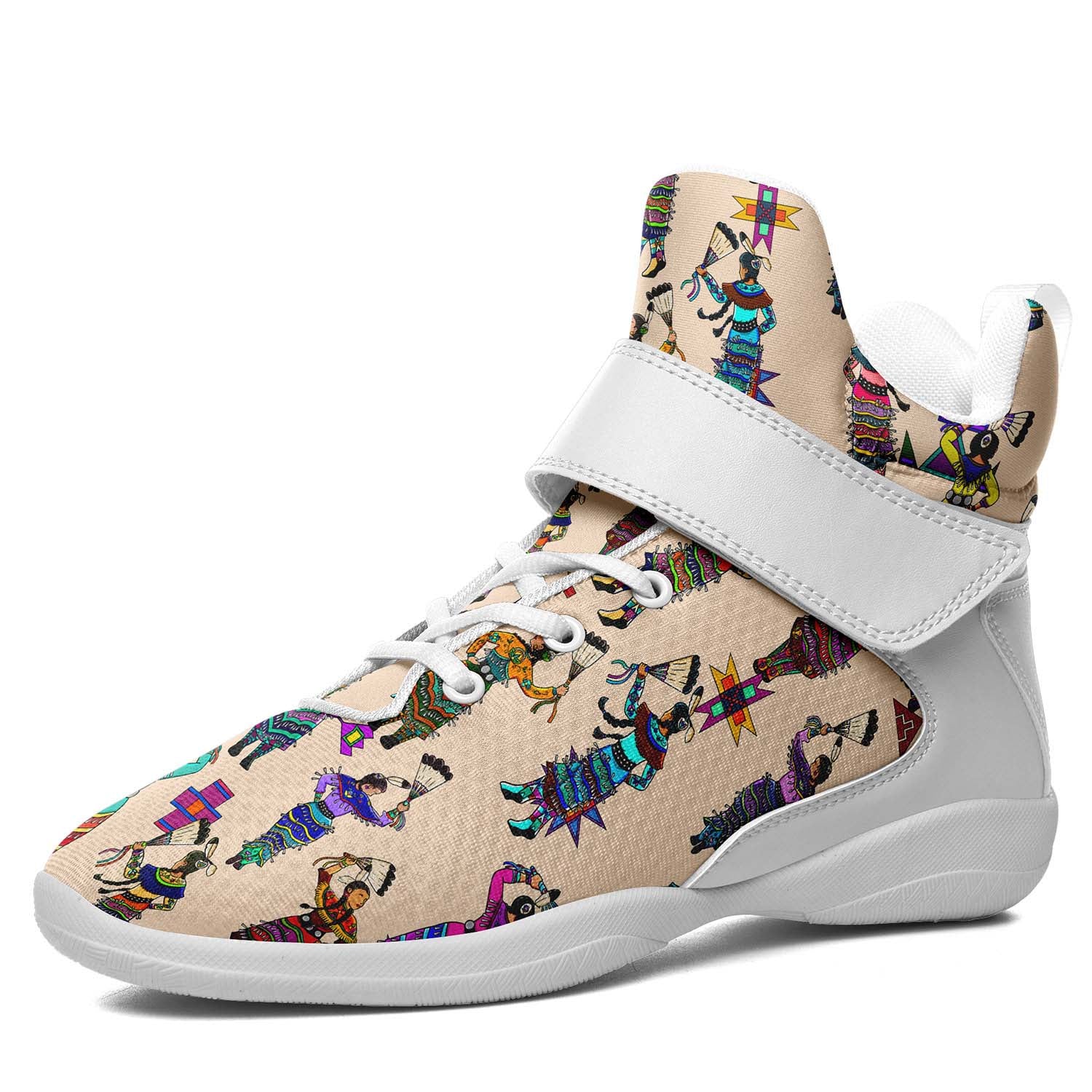 Women's Jingle Dancers Muslin Ipottaa Basketball / Sport High Top Shoes - White Sole