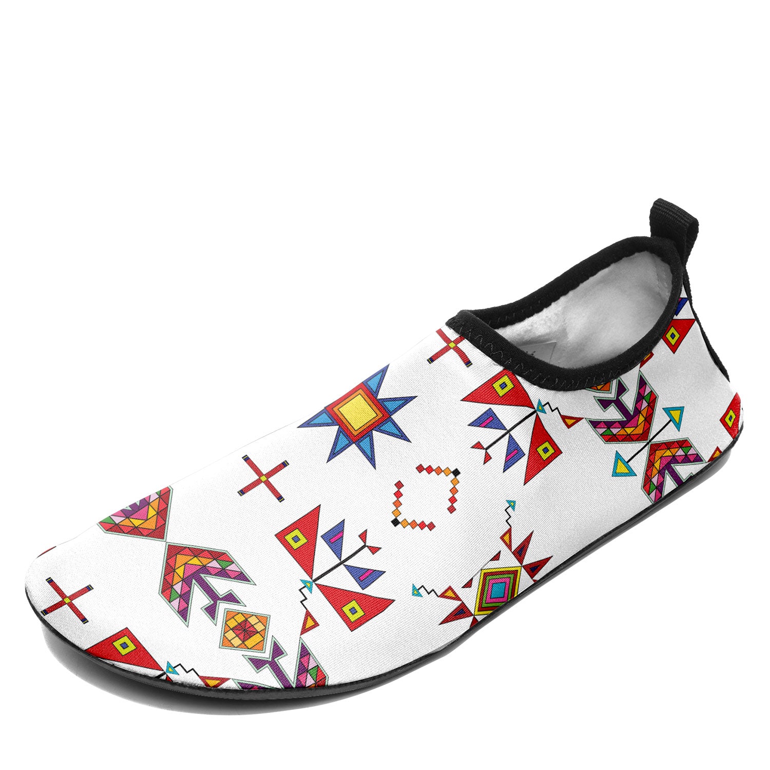 Scattered Generations White Kid's Sockamoccs Slip On Shoes