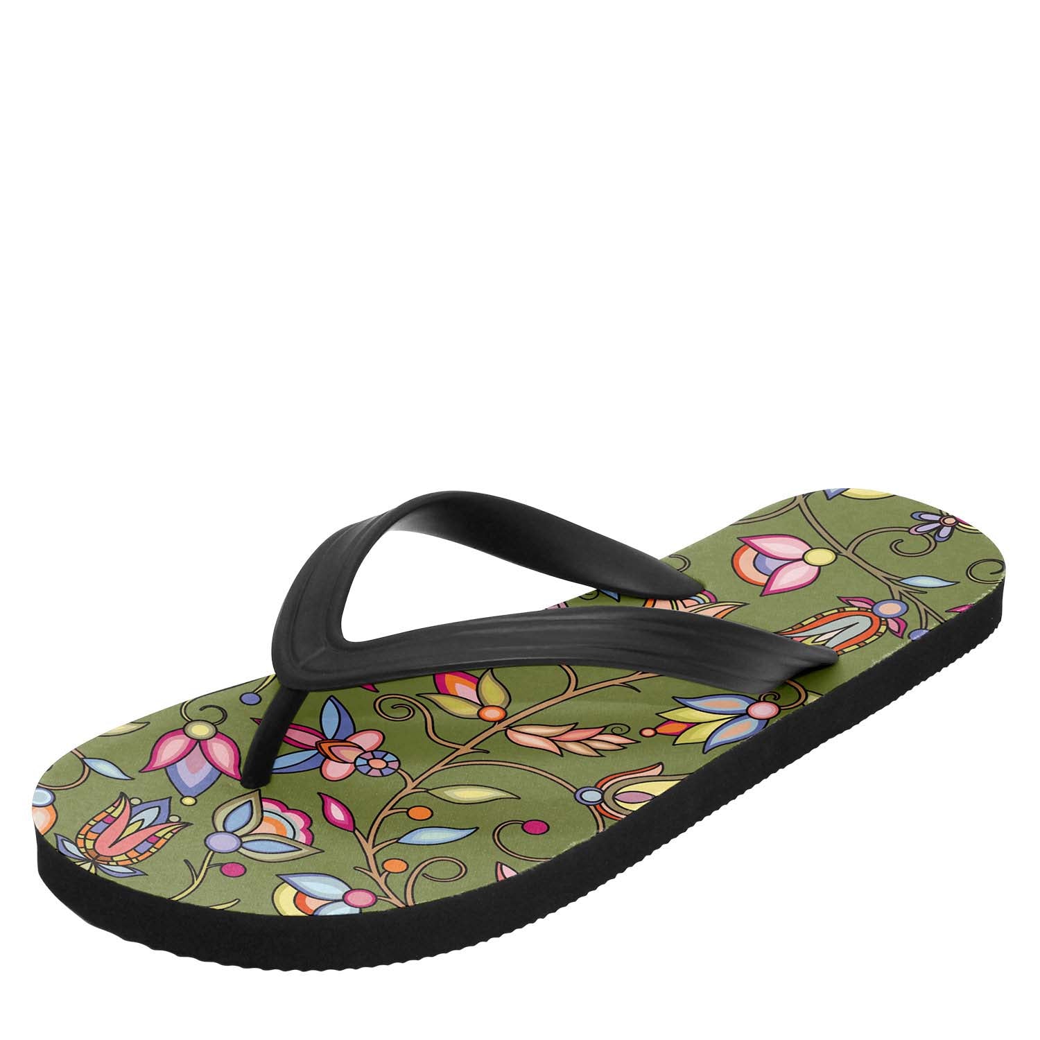 Buffalo Bloom Sage Flip Flops