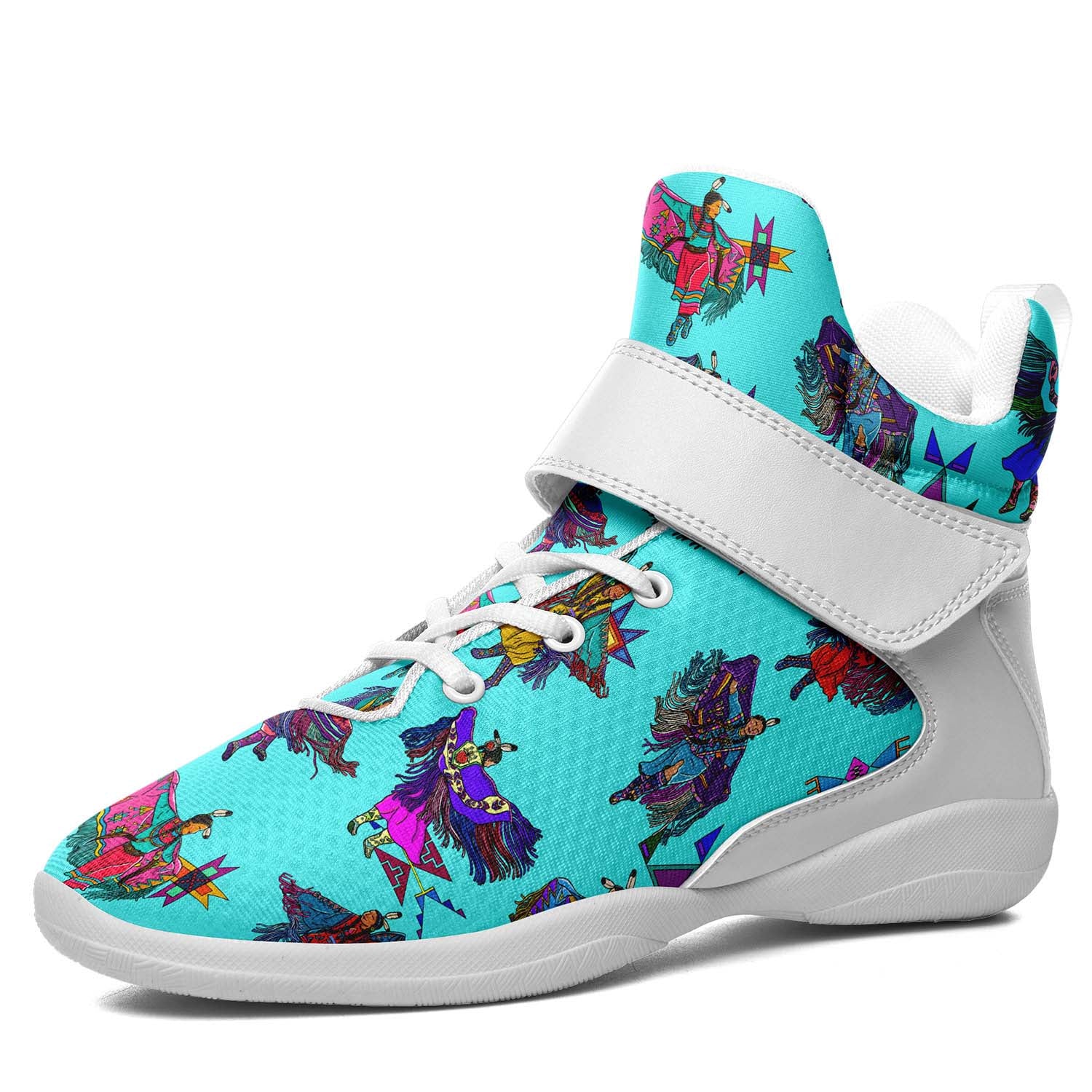 Women's Fancy Dancers Turquoise Ipottaa Basketball / Sport High Top Shoes - White Sole