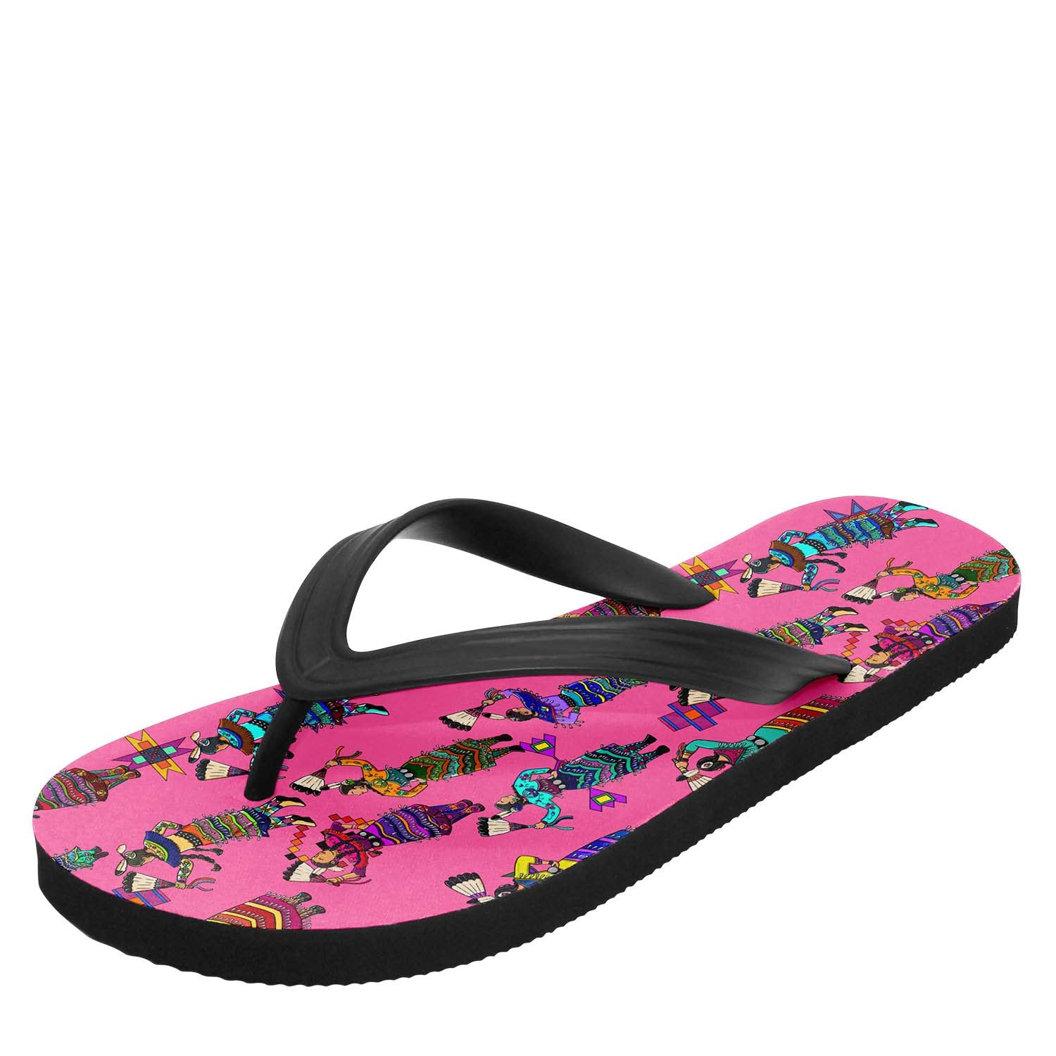 Women's Jingle Dancers Pink Flip Flops