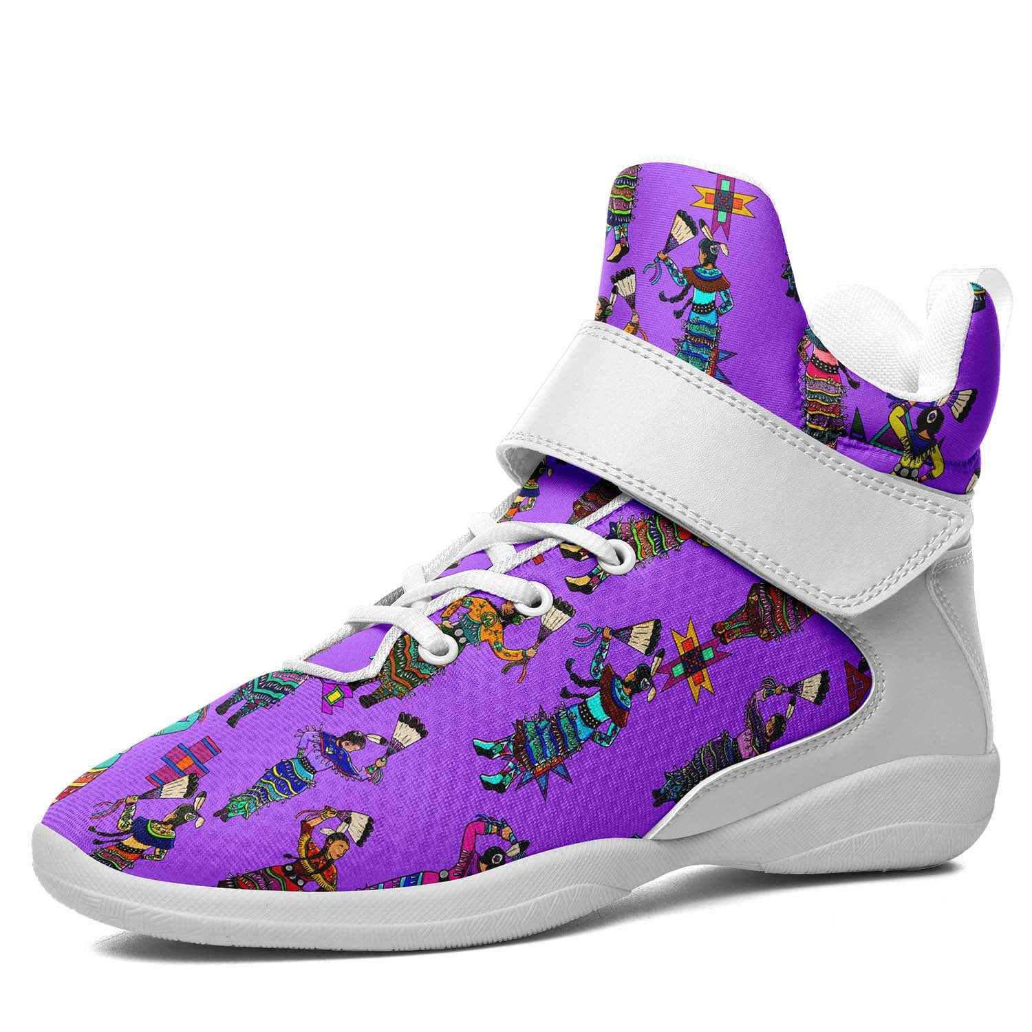 Women's Jingle Dancers Purple Ipottaa Basketball / Sport High Top Shoes - White Sole