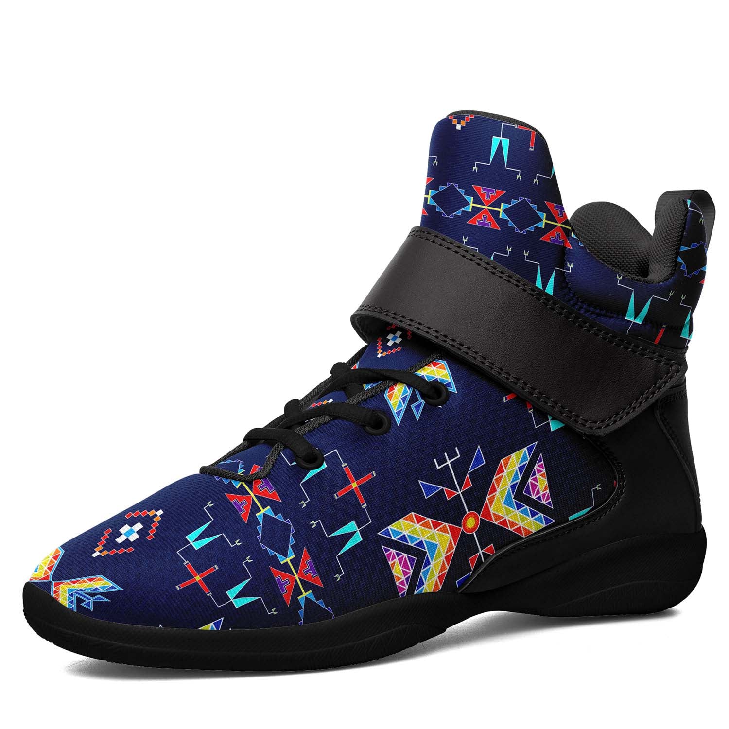 Rainy Chief Rainbow Night Lake Ipottaa Basketball / Sport High Top Shoes - Black Sole