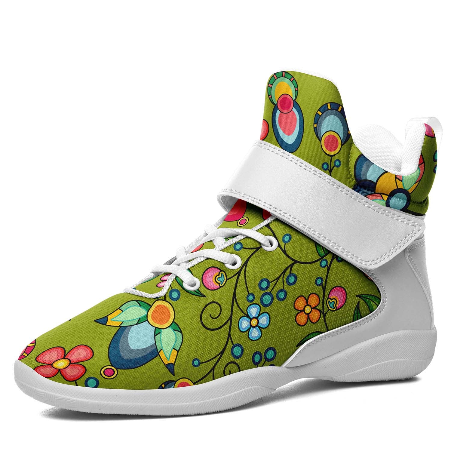 Floral Bounty Sweetgrass Ipottaa Basketball / Sport High Top Shoes - White Sole
