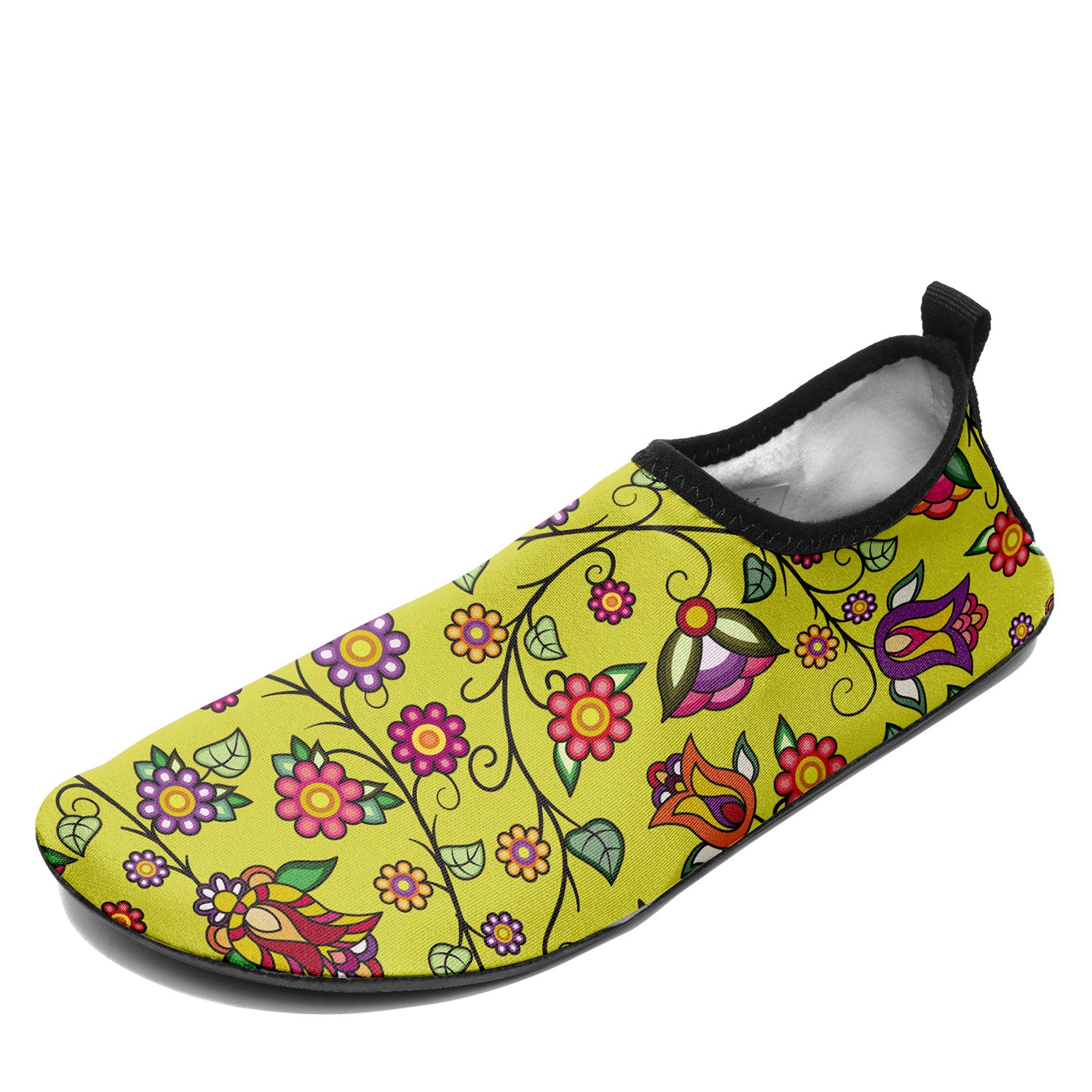 Heartbeat Petals Yellow Kid's Sockamoccs Slip On Shoes