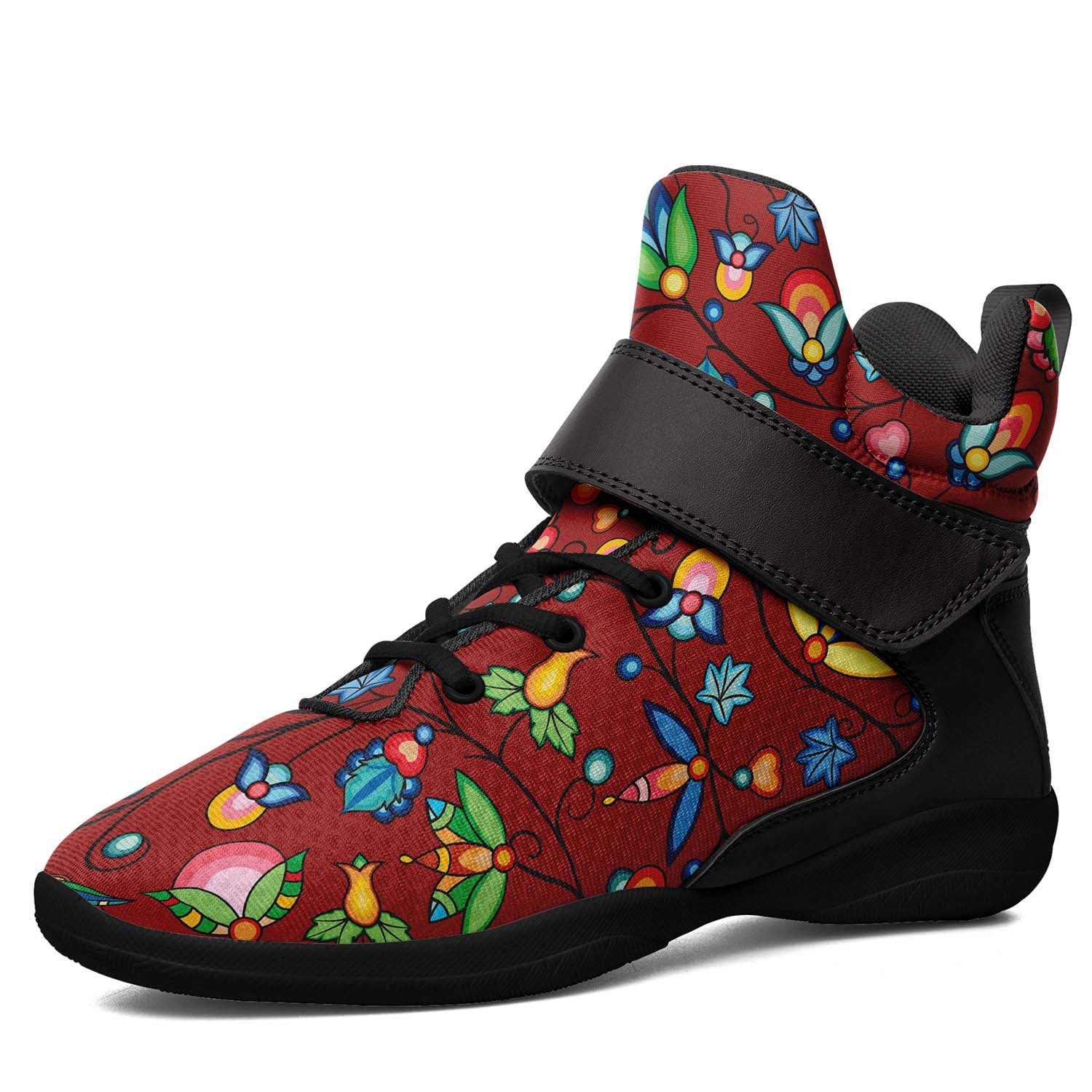 Prairie Plains Spirit Red Ipottaa Basketball / Sport High Top Shoes - Black Sole