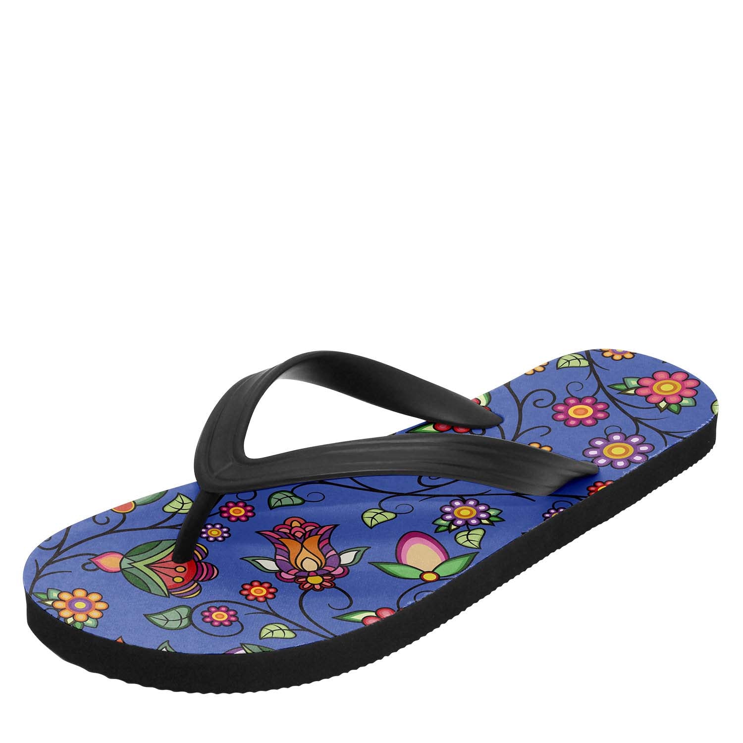 Heartbeat Petals Blue Flip Flops