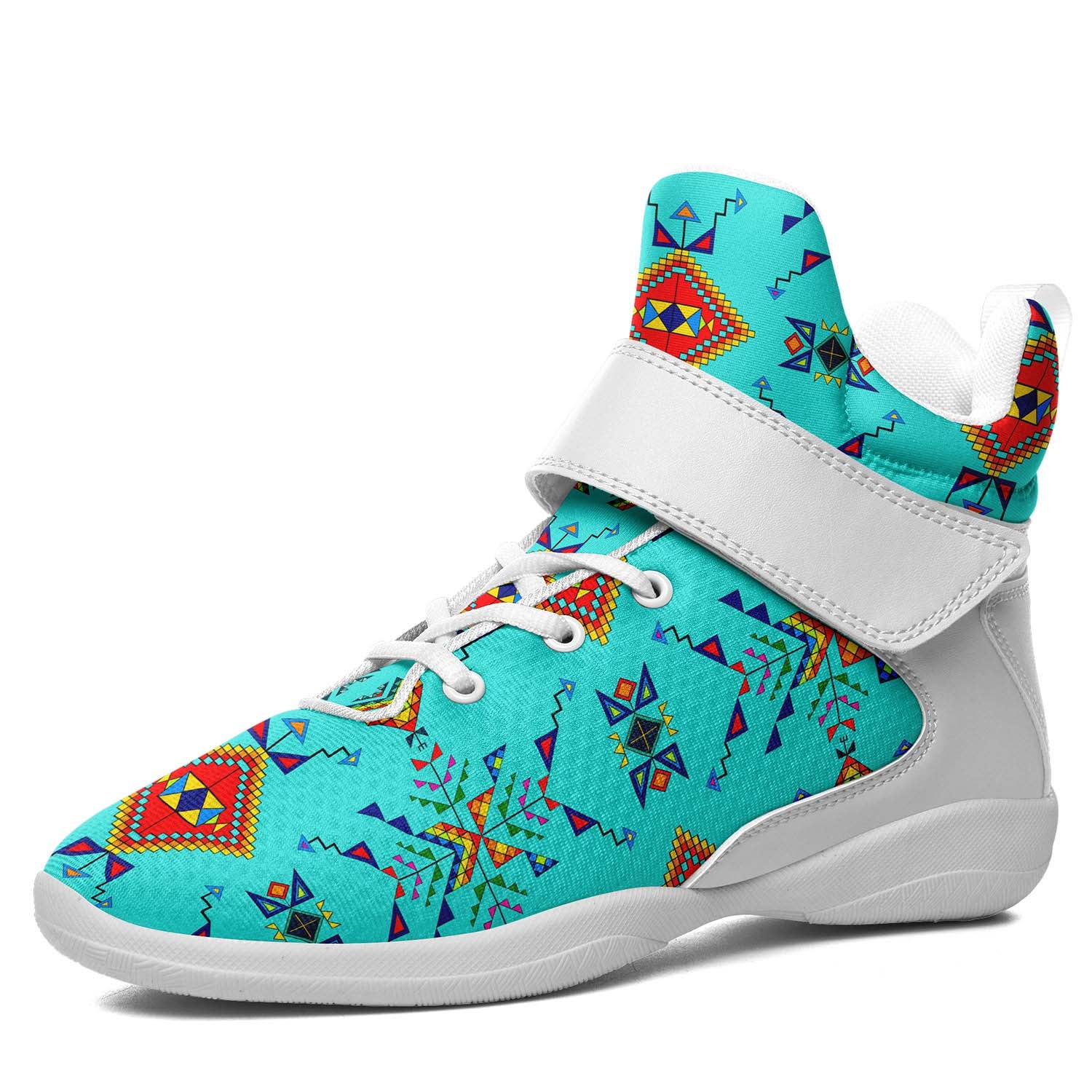 Buffalo Jump Turquoise Ipottaa Basketball / Sport High Top Shoes - White Sole