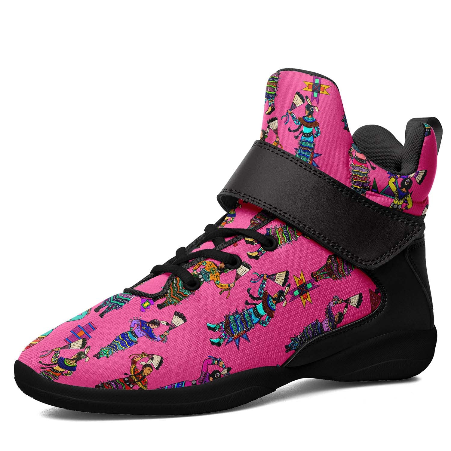 Women's Jingle Dancers Pink Ipottaa Basketball / Sport High Top Shoes - Black Sole