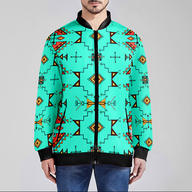 Thunder Flight Turquoise Youth Zippered Collared Lightweight Jacket