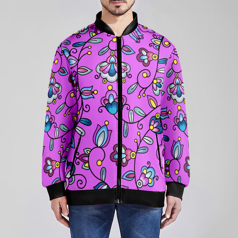 Autumn Bundle Blessing Purple Zippered Collared Lightweight Jacket