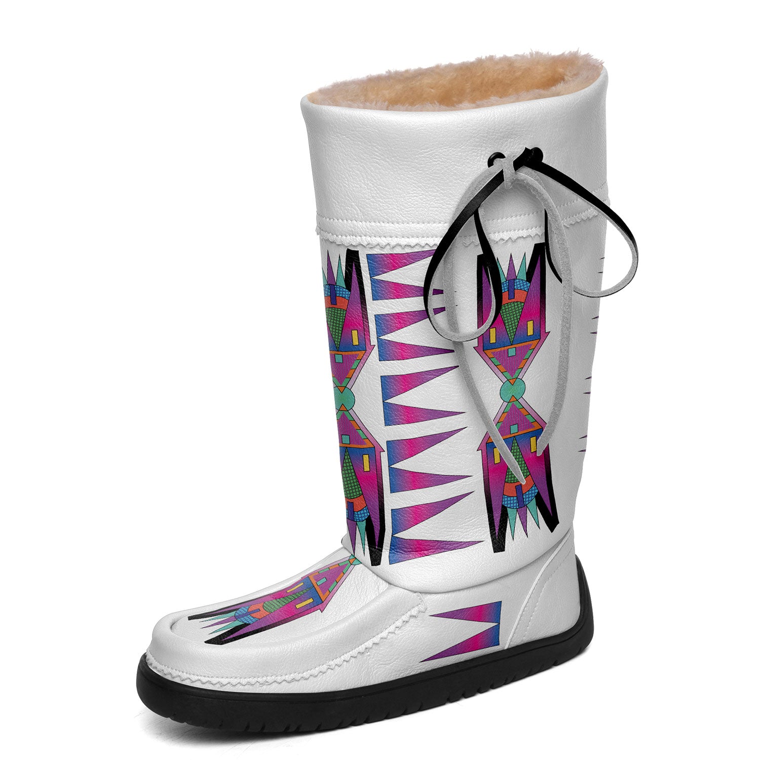 Rainbow Spirit Path Winterberry Real Leather MocLux