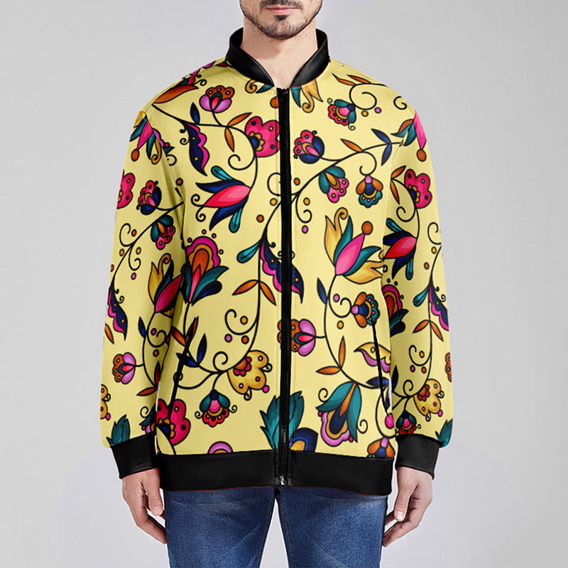 Copper Prairie Petals Yellow Youth Zippered Collared Lightweight Jacket