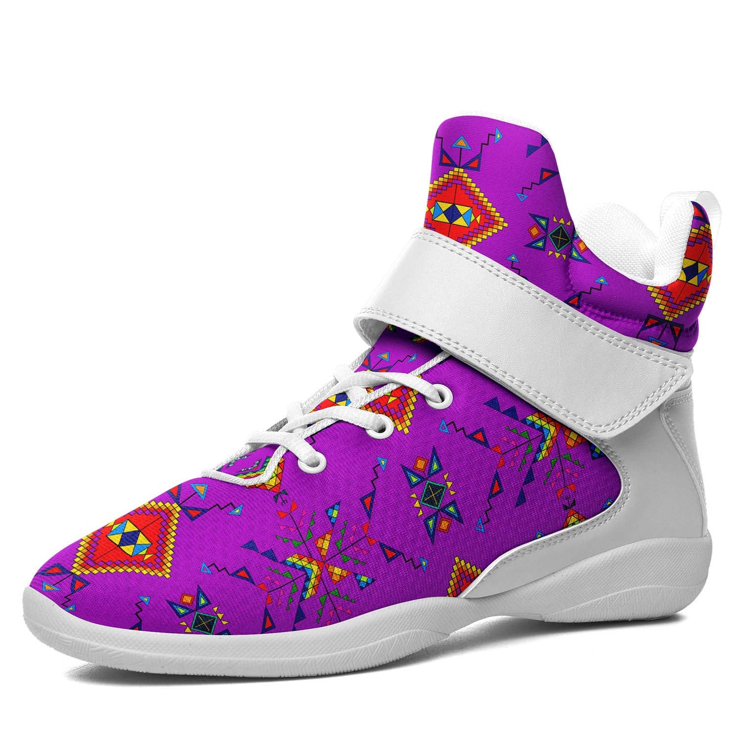 Buffalo Jump Purple Ipottaa Basketball / Sport High Top Shoes - White Sole