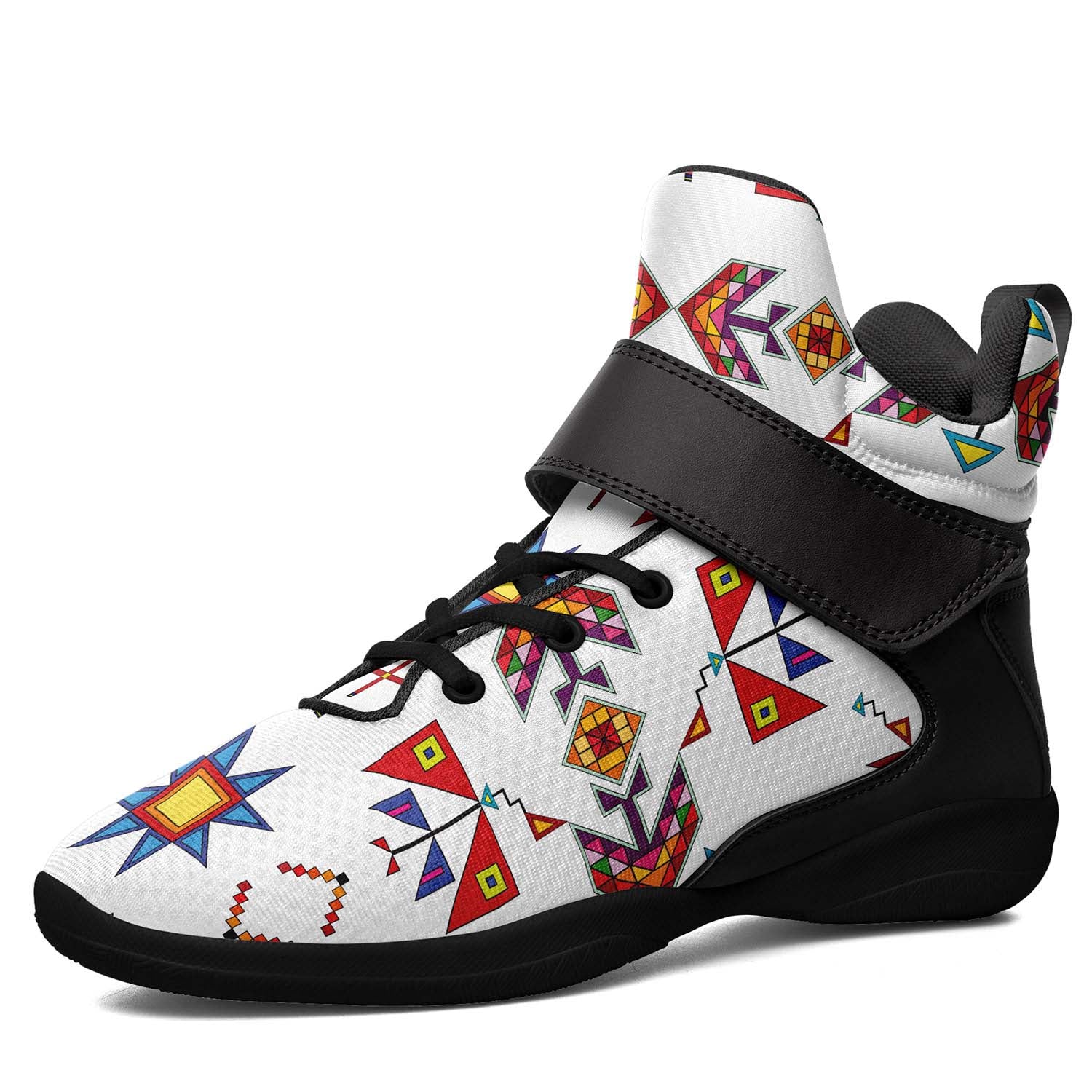 Scattered Generations White Ipottaa Basketball / Sport High Top Shoes - Black Sole