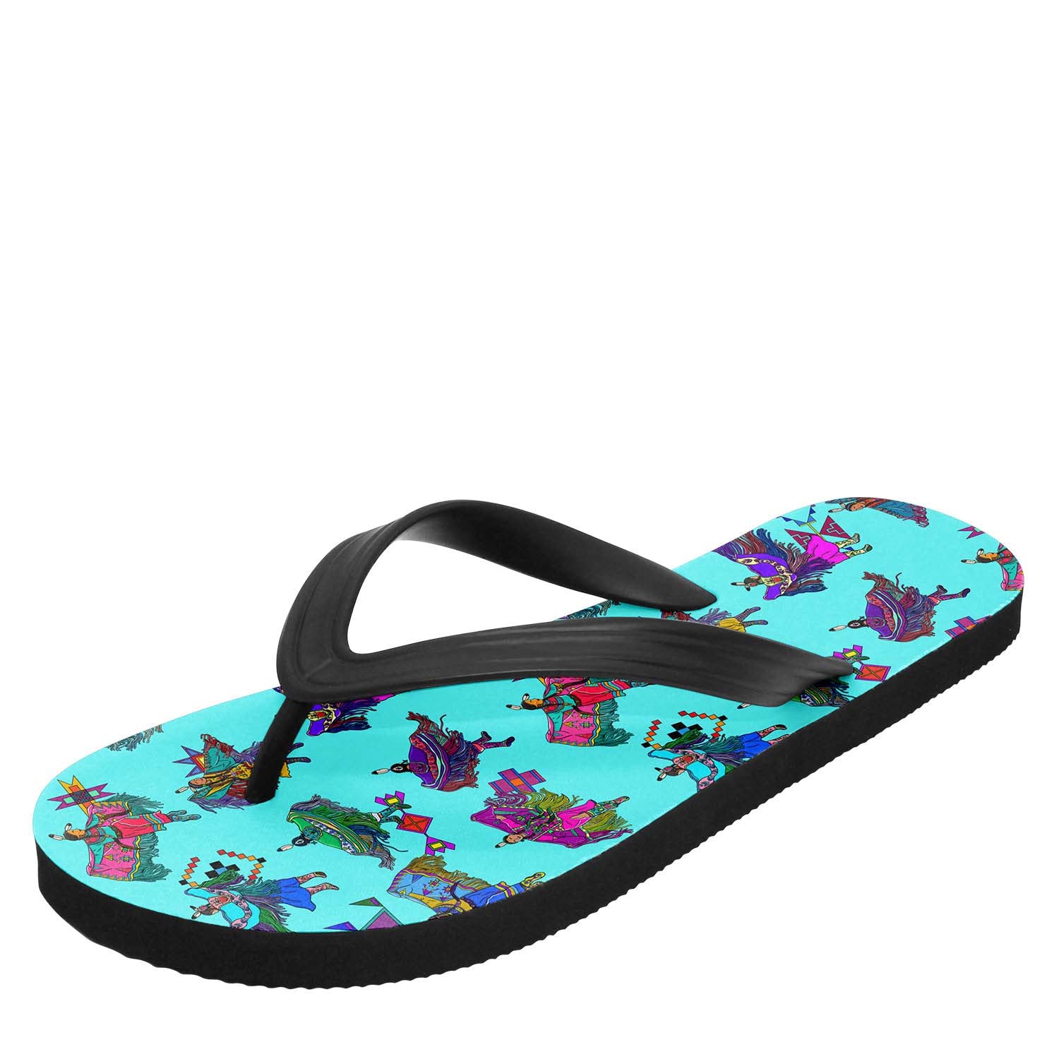 Women's Fancy Dancers Turquoise Flip Flops