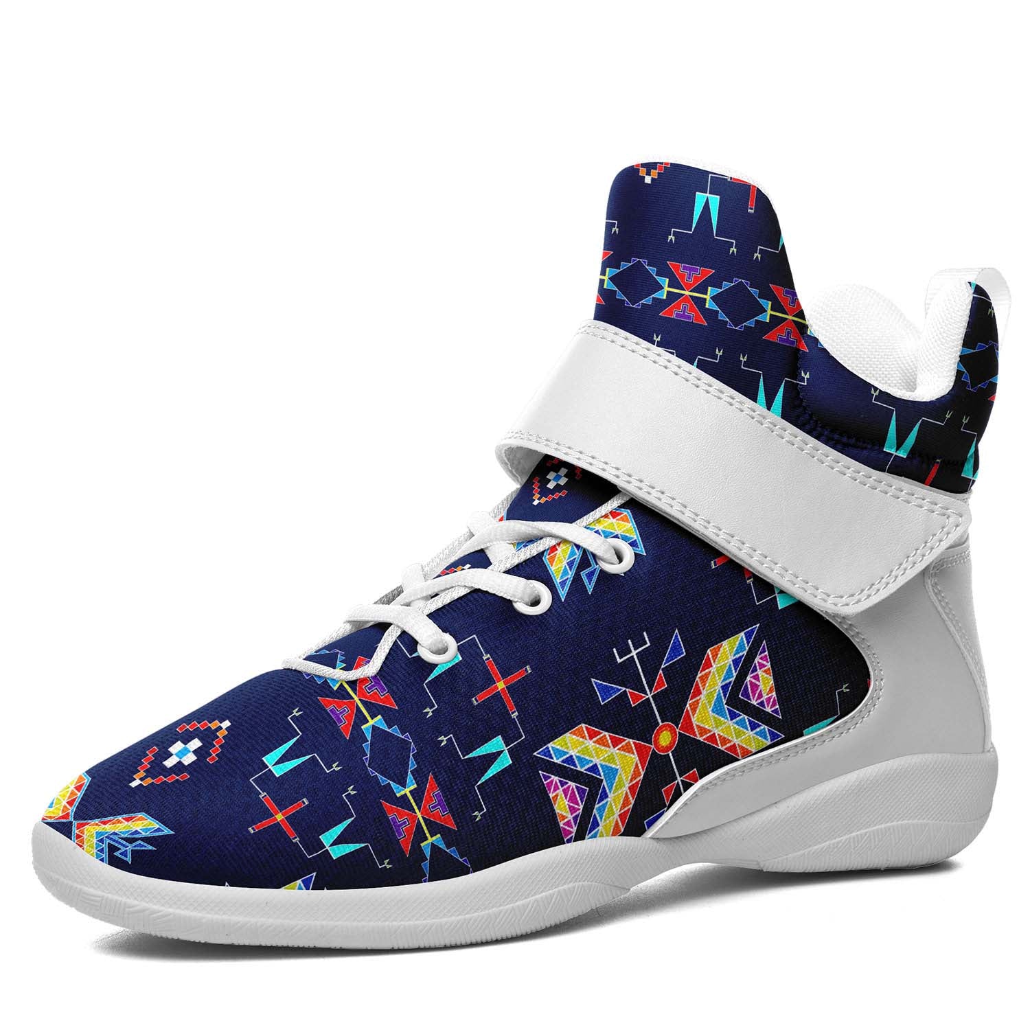 Rainy Chief Rainbow Night Lake Ipottaa Basketball / Sport High Top Shoes - White Sole