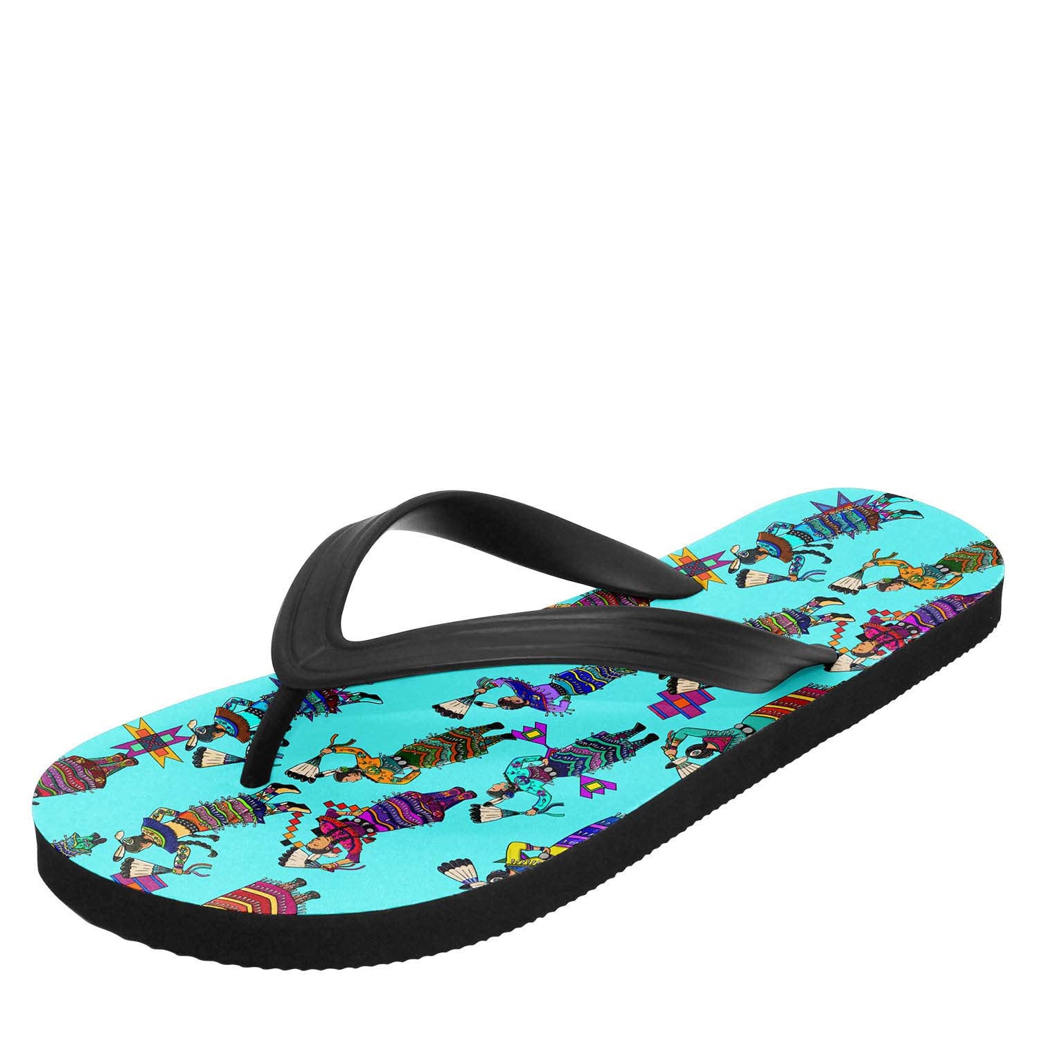 Women's Jingle Dancers Turquoise Flip Flops