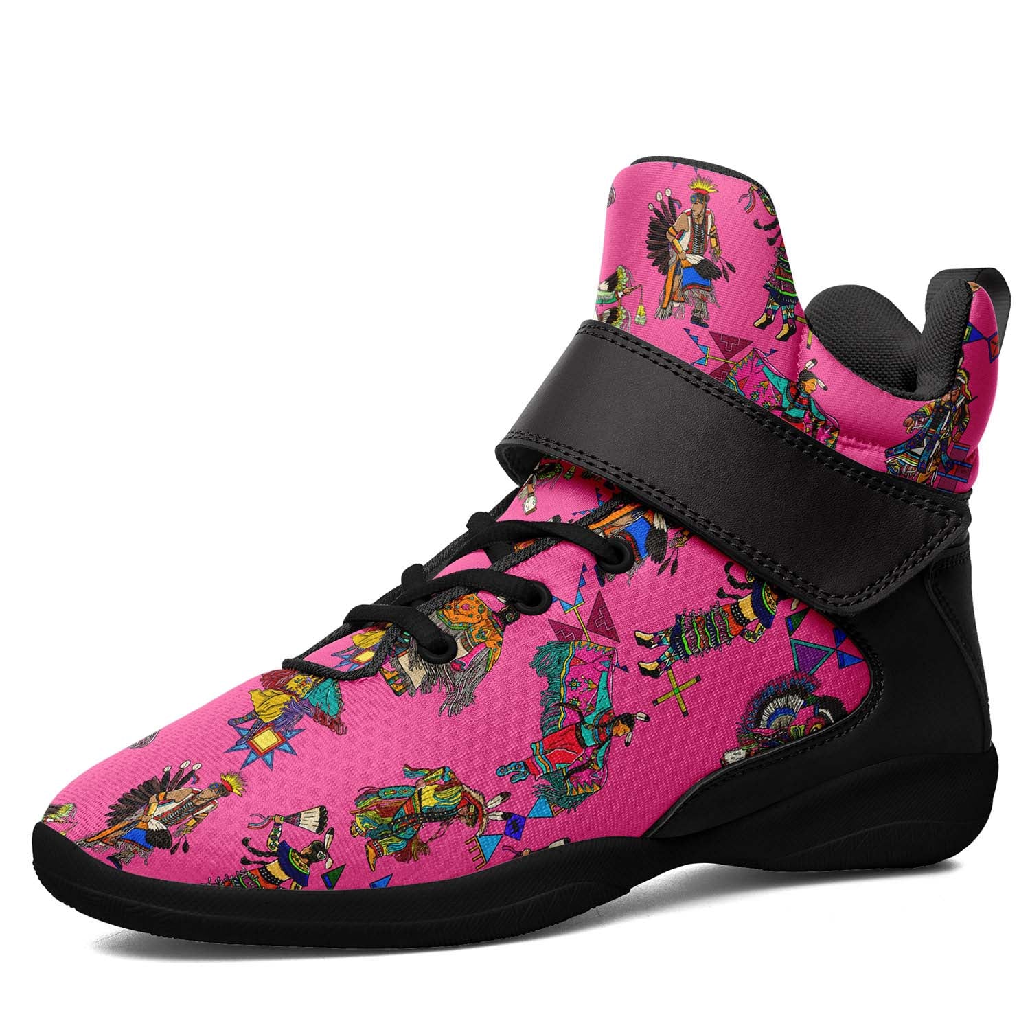 Grand Entry Dancer Pink Ipottaa Basketball / Sport High Top Shoes - Black Sole