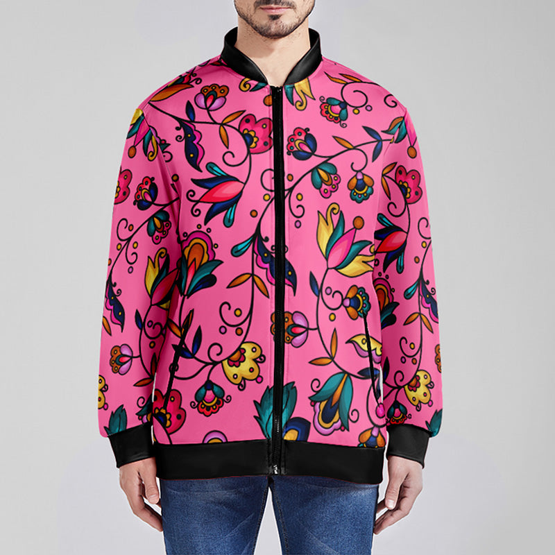 Copper Prairie Petals Pink Youth Zippered Collared Lightweight Jacket