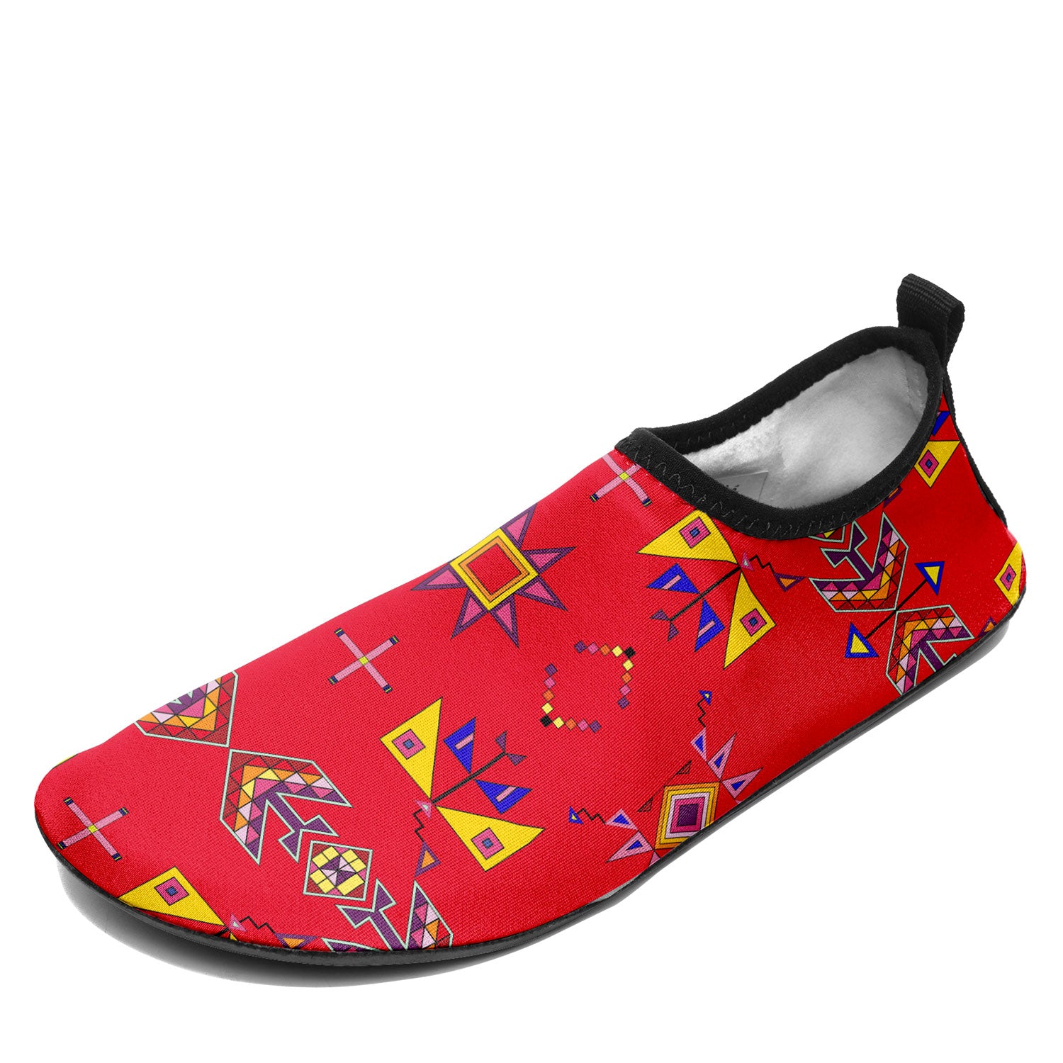 Scattered Generations Red Kid's Sockamoccs Slip On Shoes