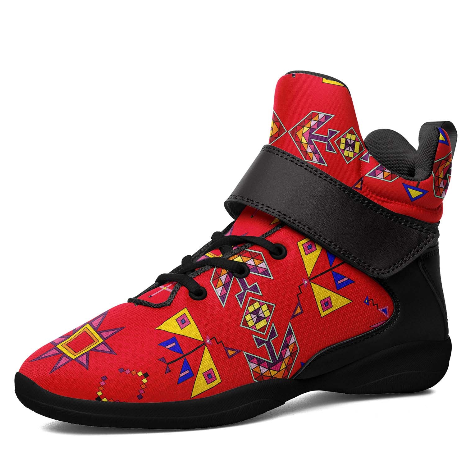 Scattered Generations Red Ipottaa Basketball / Sport High Top Shoes - Black Sole