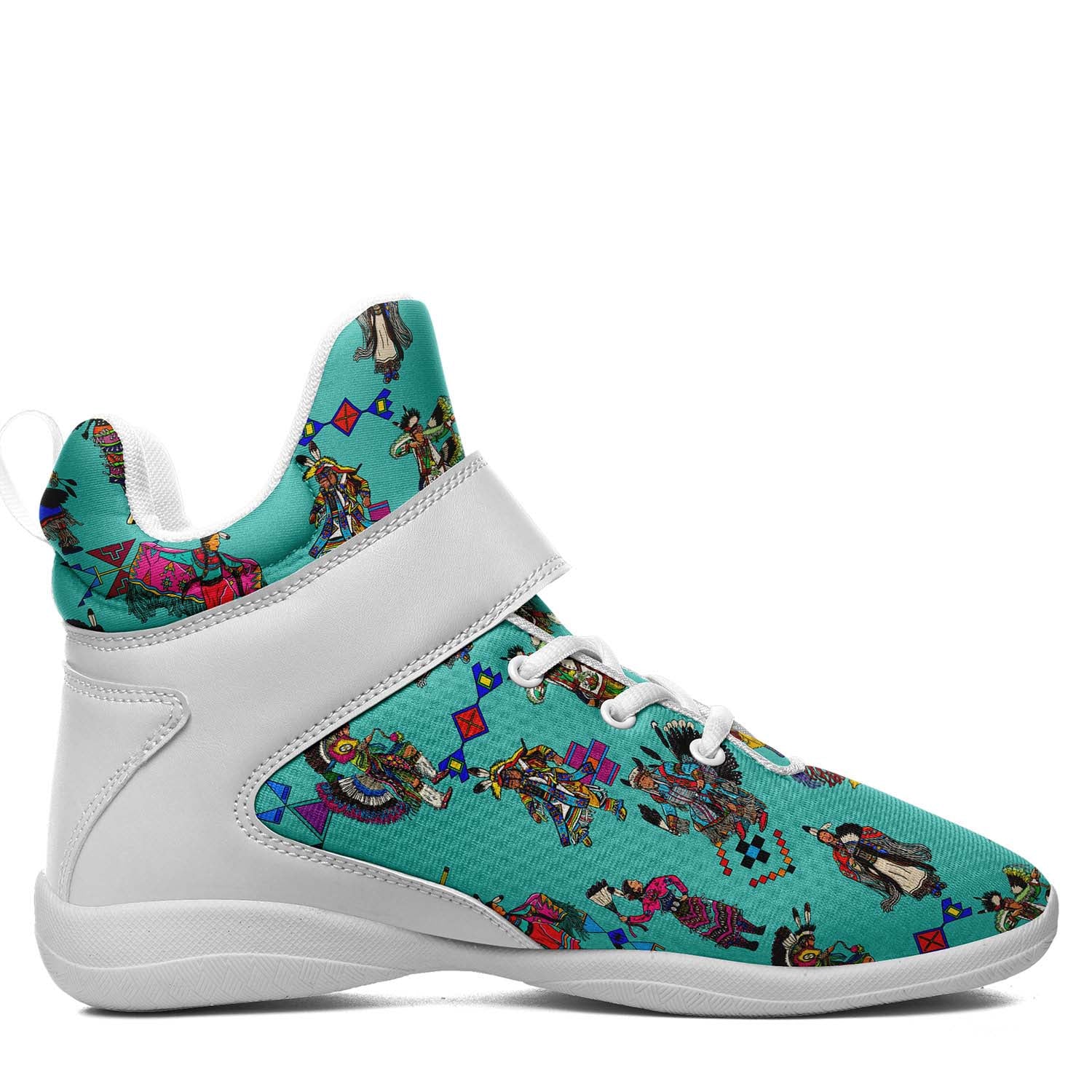 Grand Entry Dancers Eggshell Blue Ipottaa Basketball / Sport High Top Shoes - White Sole