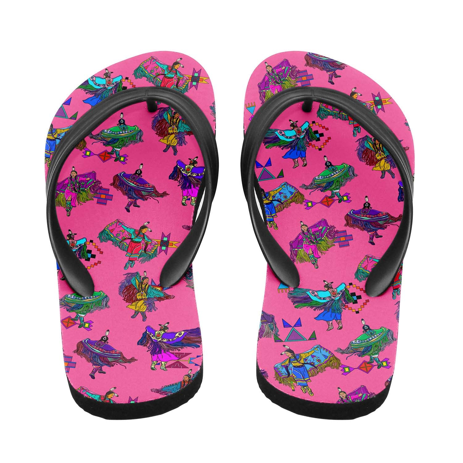 Women's Fancy Dancers Pink Flip Flops