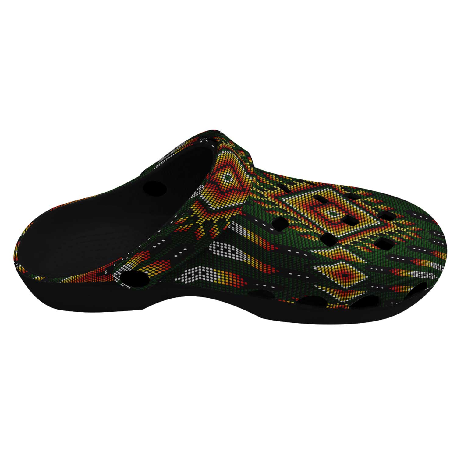 Fire Feather Green Muddies Unisex Clog Shoes