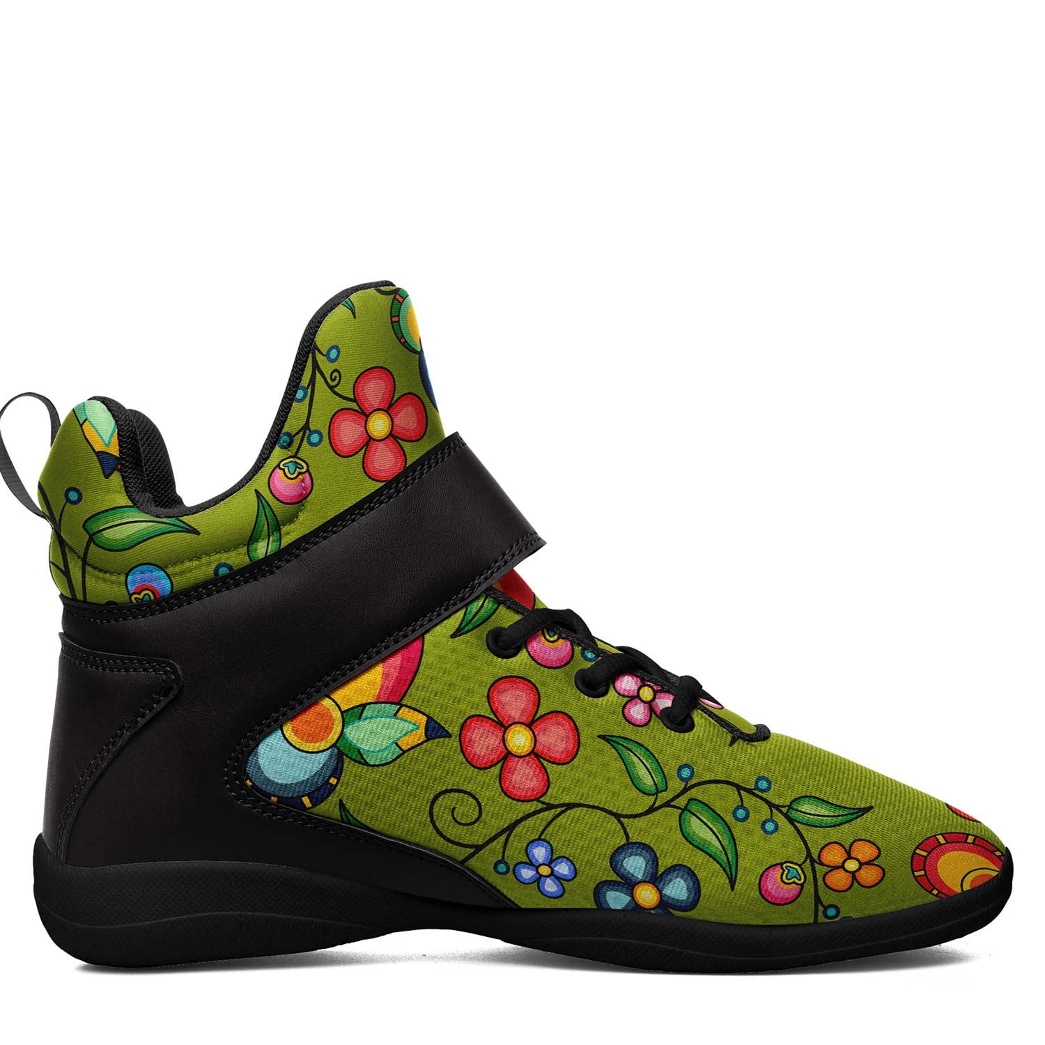Floral Bounty Sweetgrass Ipottaa Basketball / Sport High Top Shoes - Black Sole