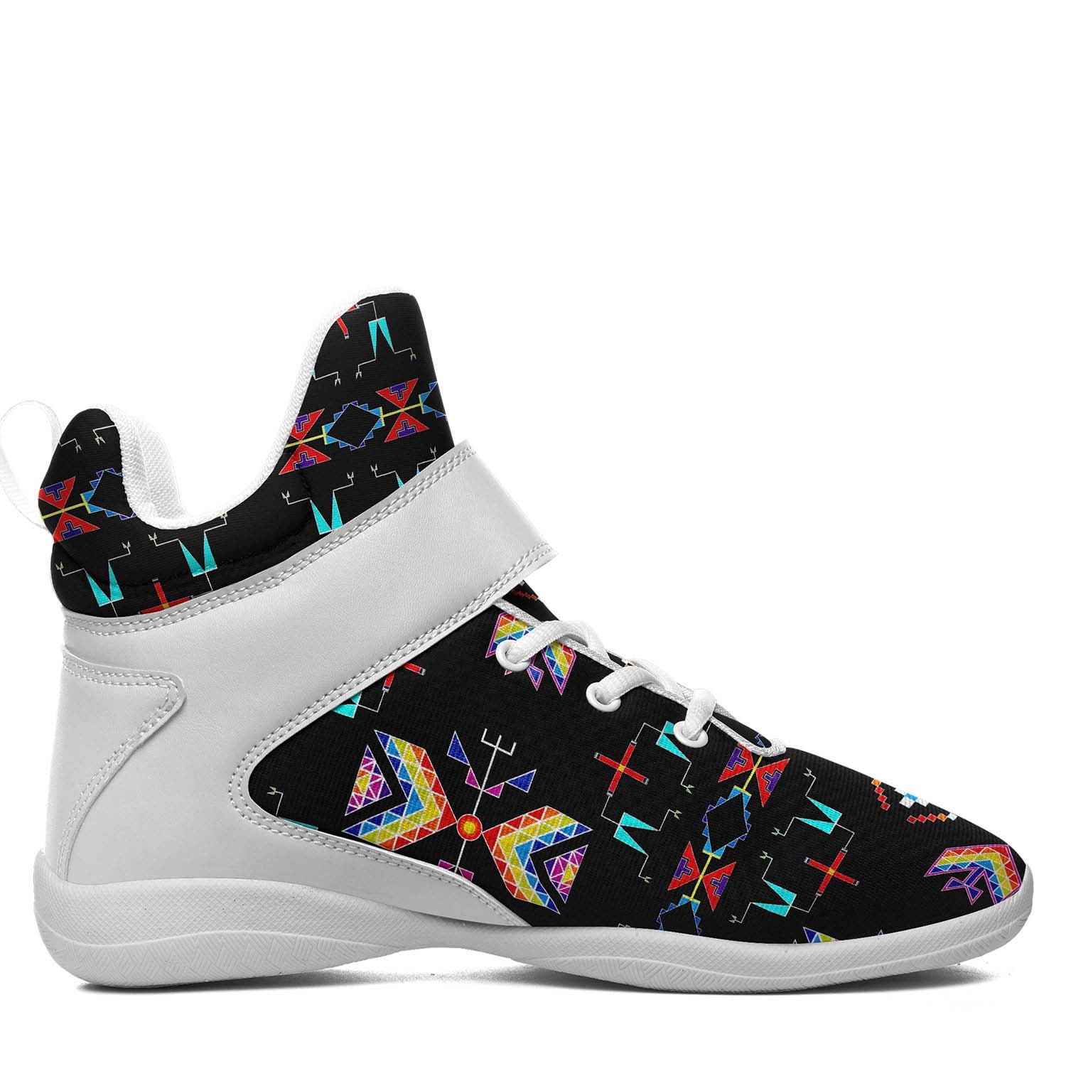 Rainy Chief Rainbow Black Ipottaa Basketball / Sport High Top Shoes - White Sole