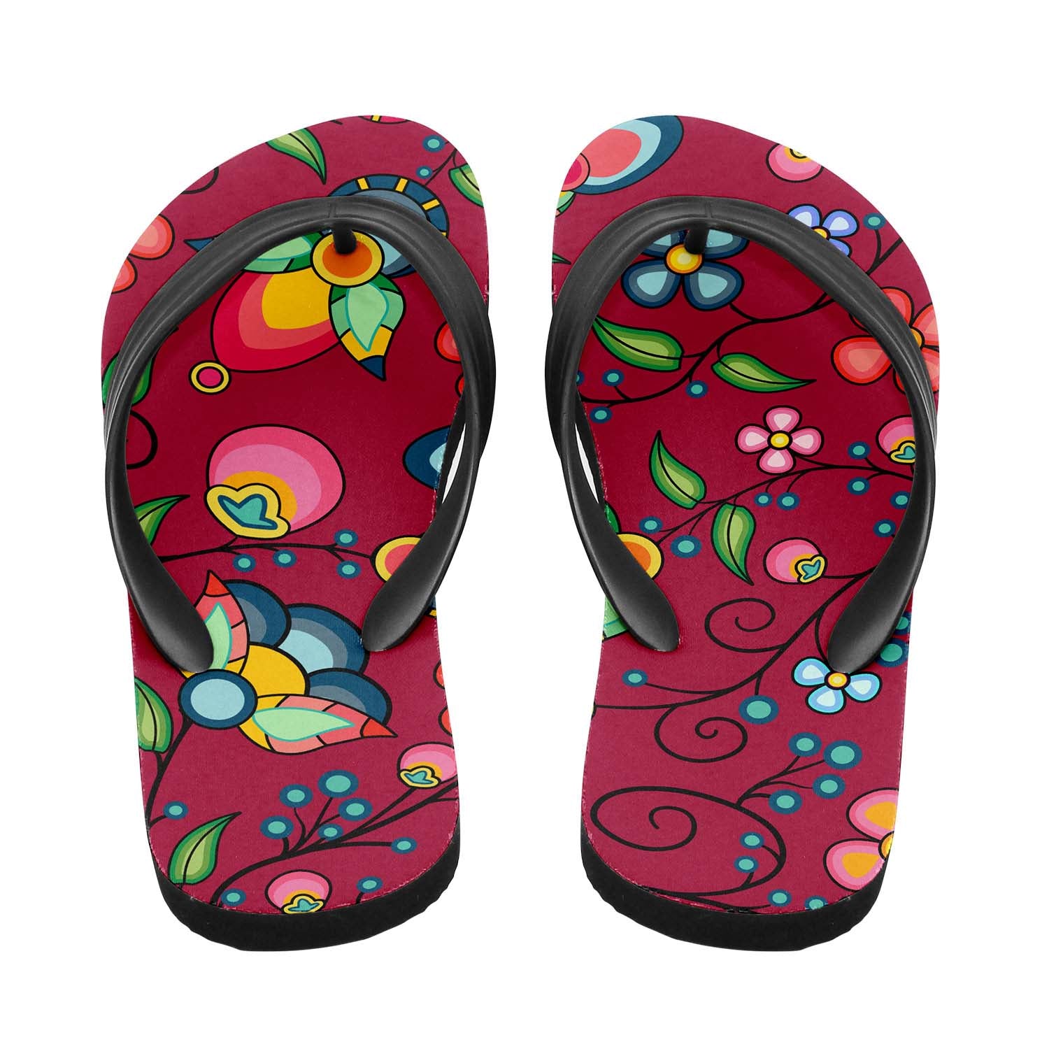 Floral Bounty Magenta Flip Flops