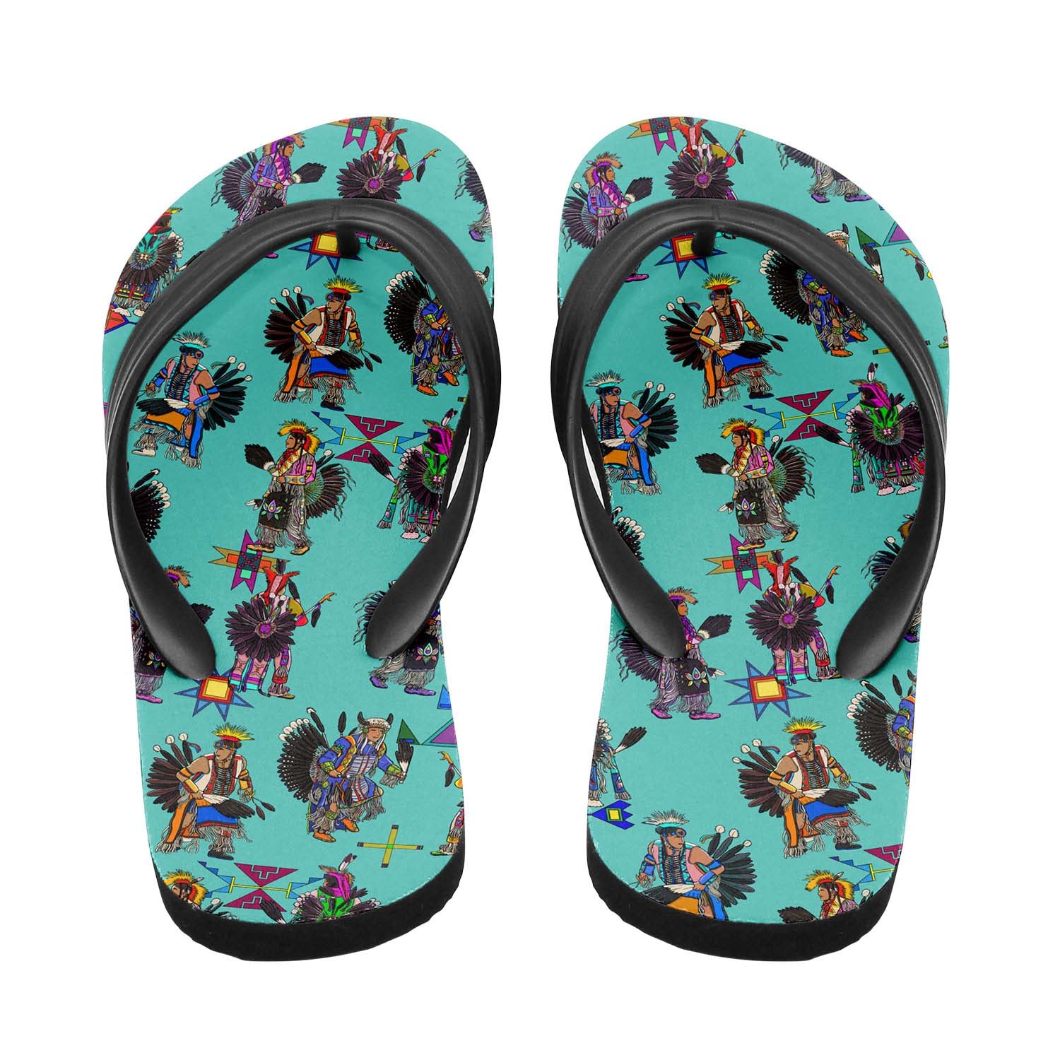 Men's Tradish Dancers Turquoise Flip Flops