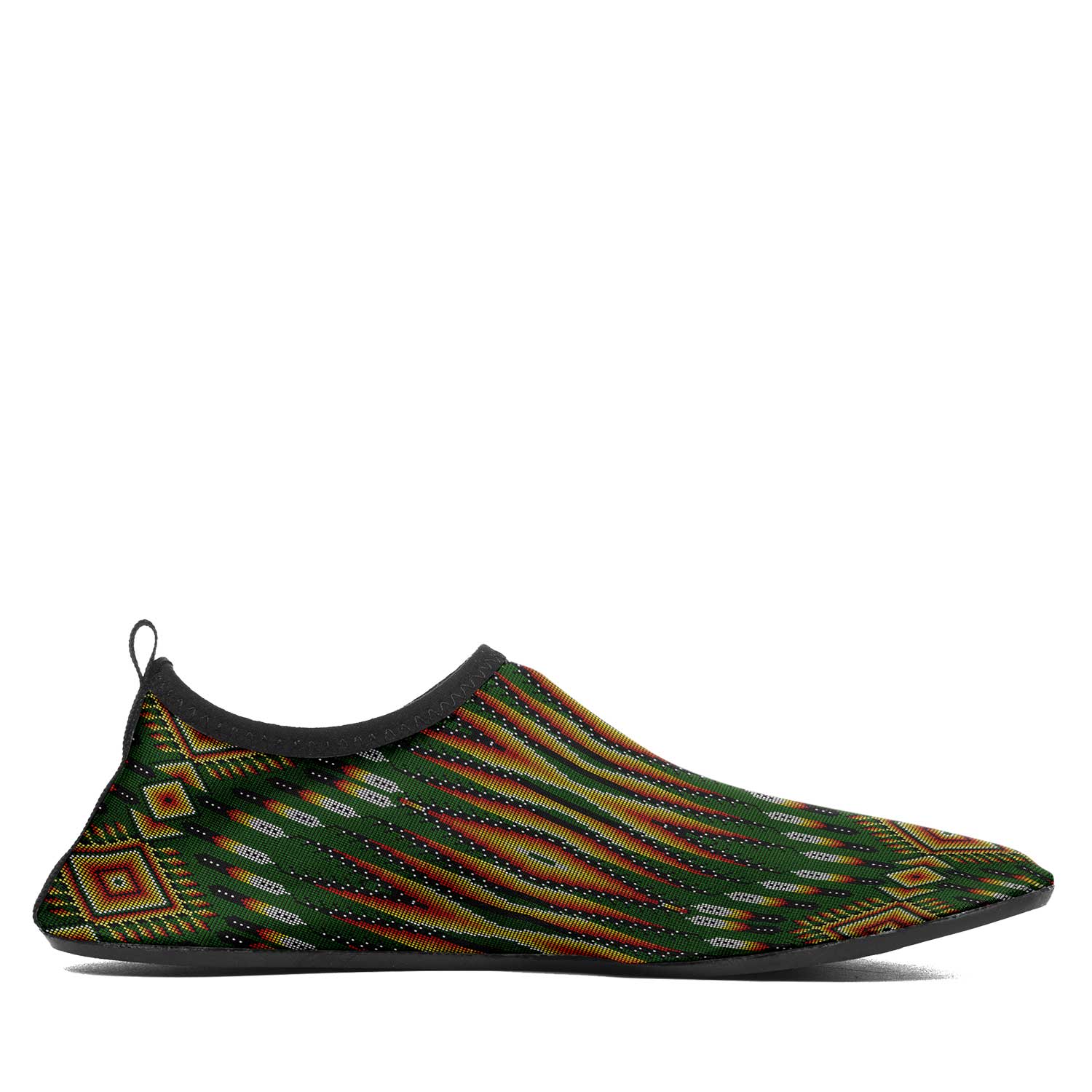 Fire Feather Green Kid's Sockamoccs Slip On Shoes