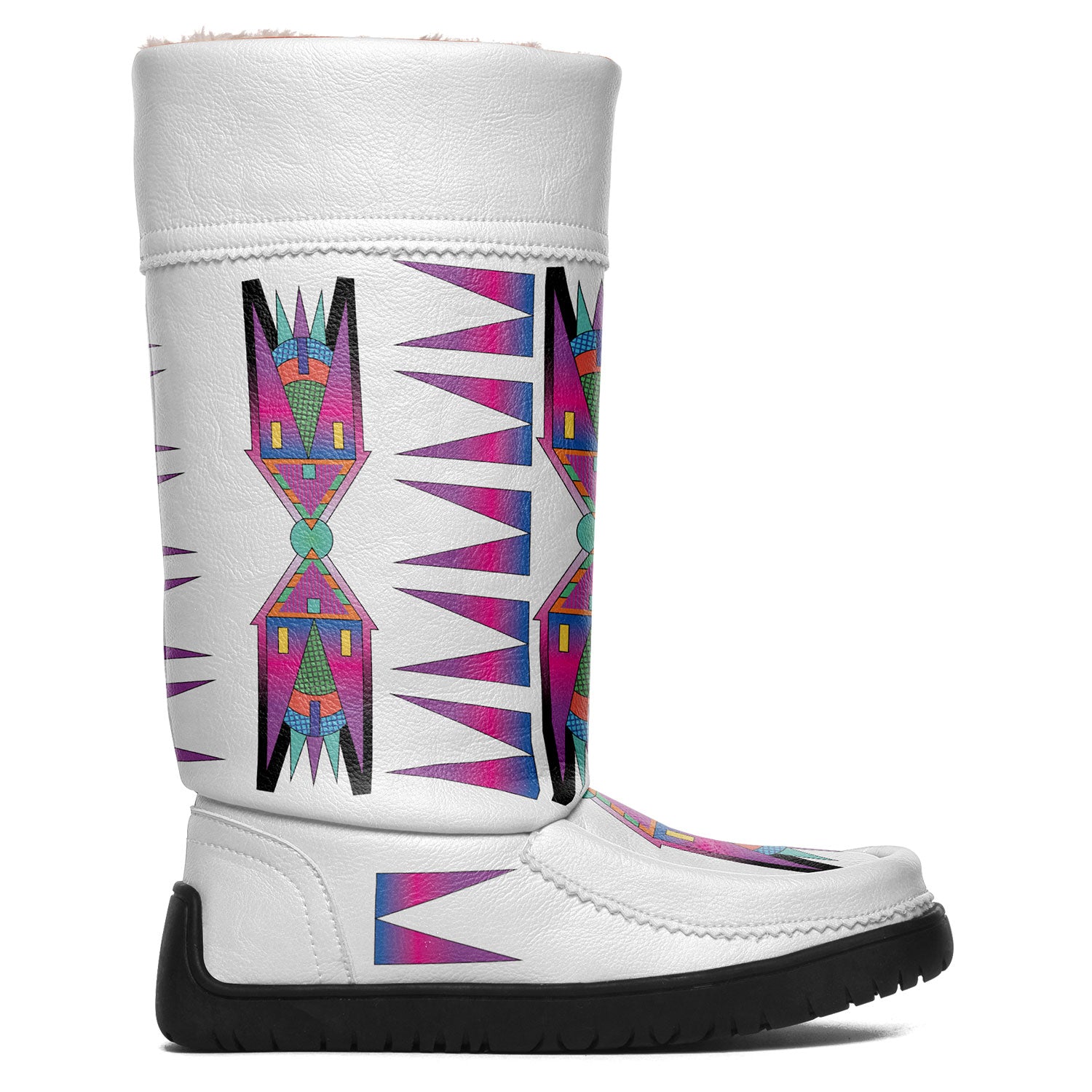 Rainbow Spirit Path Winterberry Real Leather MocLux