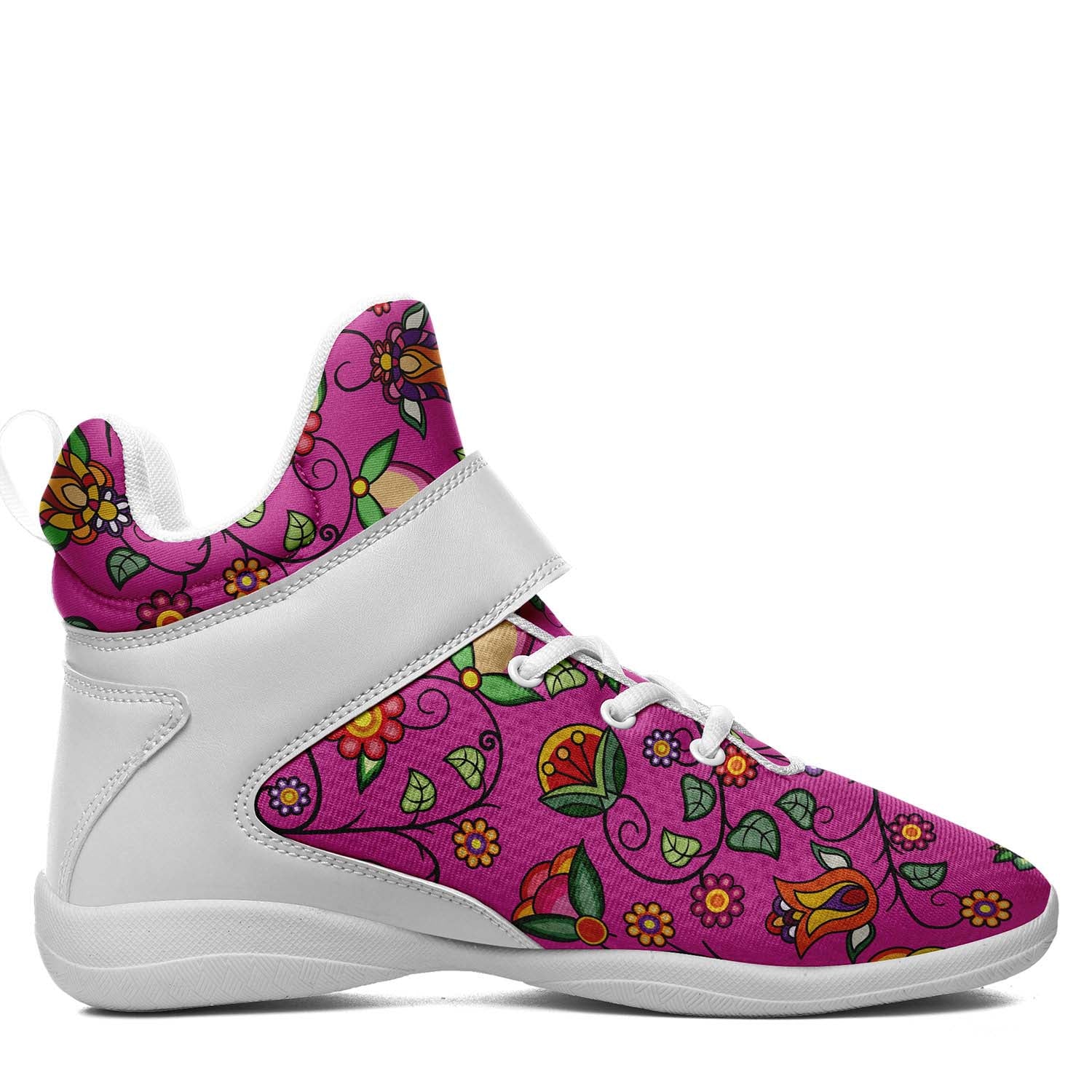 Heartbeat Petals Pink Ipottaa Basketball / Sport High Top Shoes - White Sole