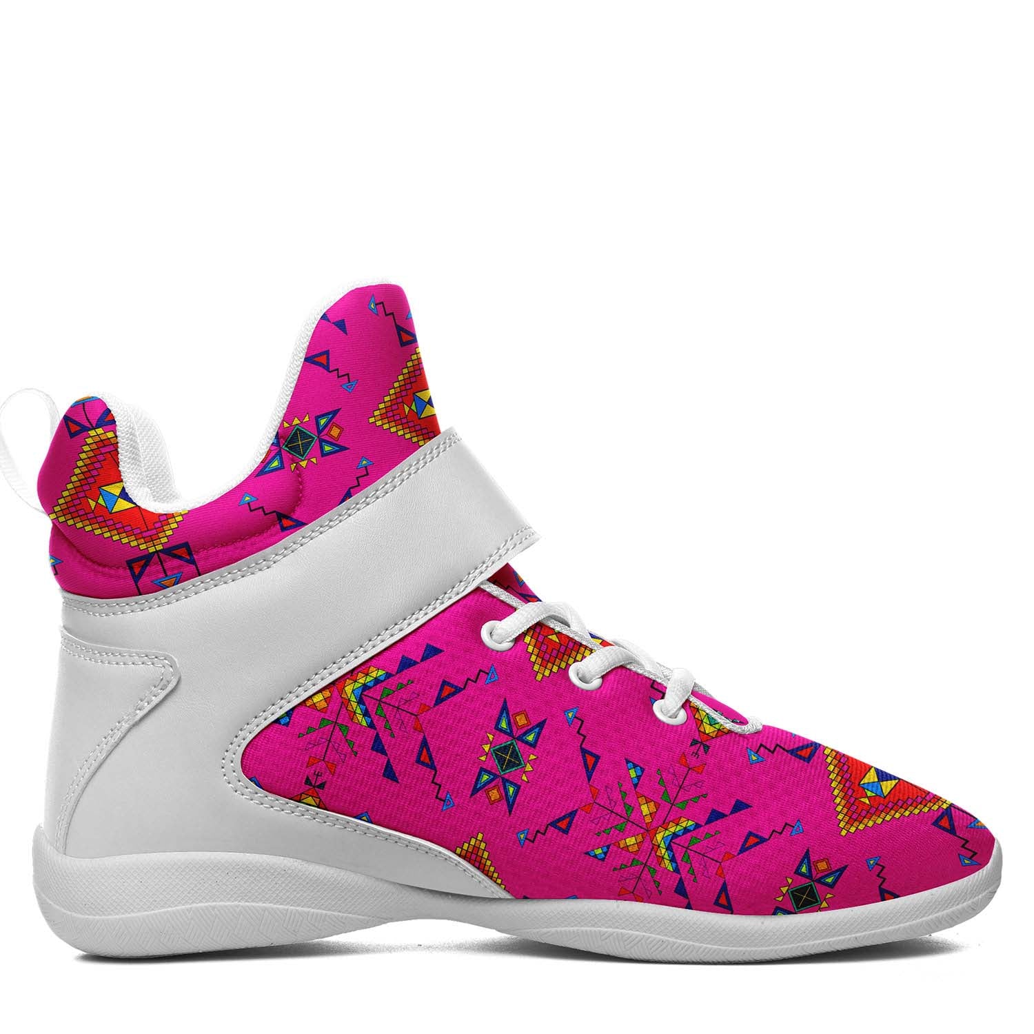 Buffalo Jump Pink Ipottaa Basketball / Sport High Top Shoes - White Sole