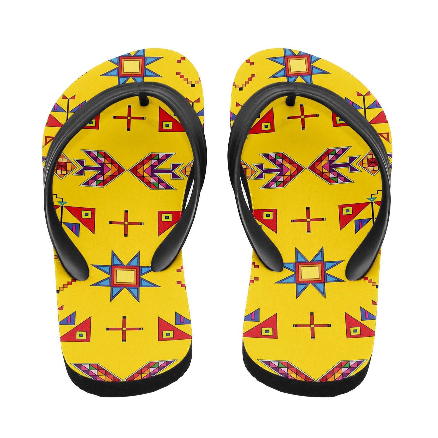 Scattered Generations Maize Flip Flops