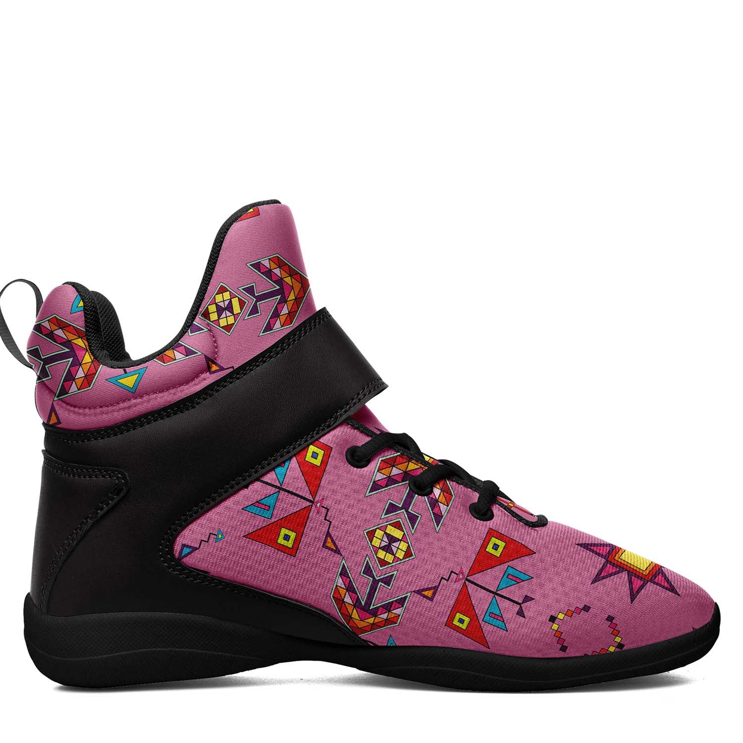 Scattered Generations Pink Ipottaa Basketball / Sport High Top Shoes - Black Sole