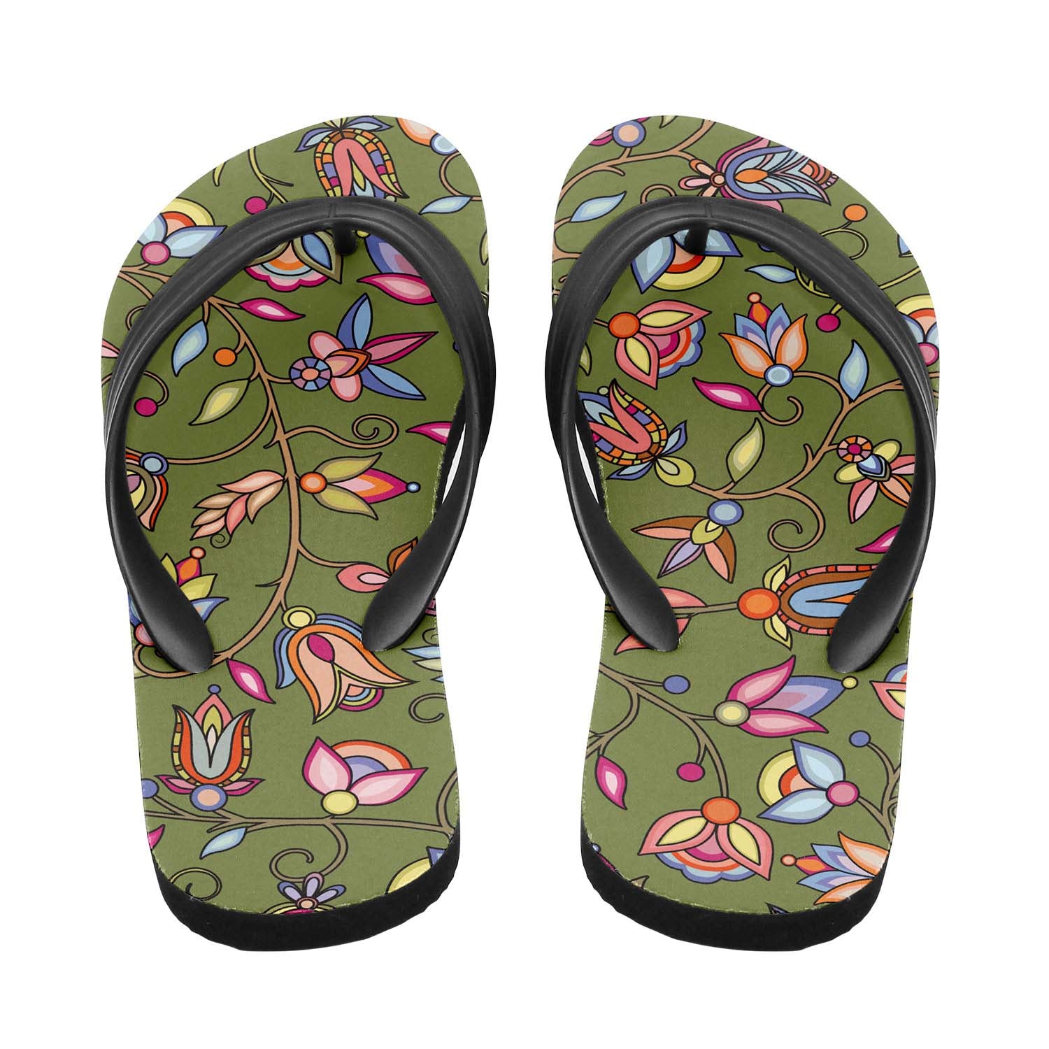 Buffalo Bloom Sage Flip Flops