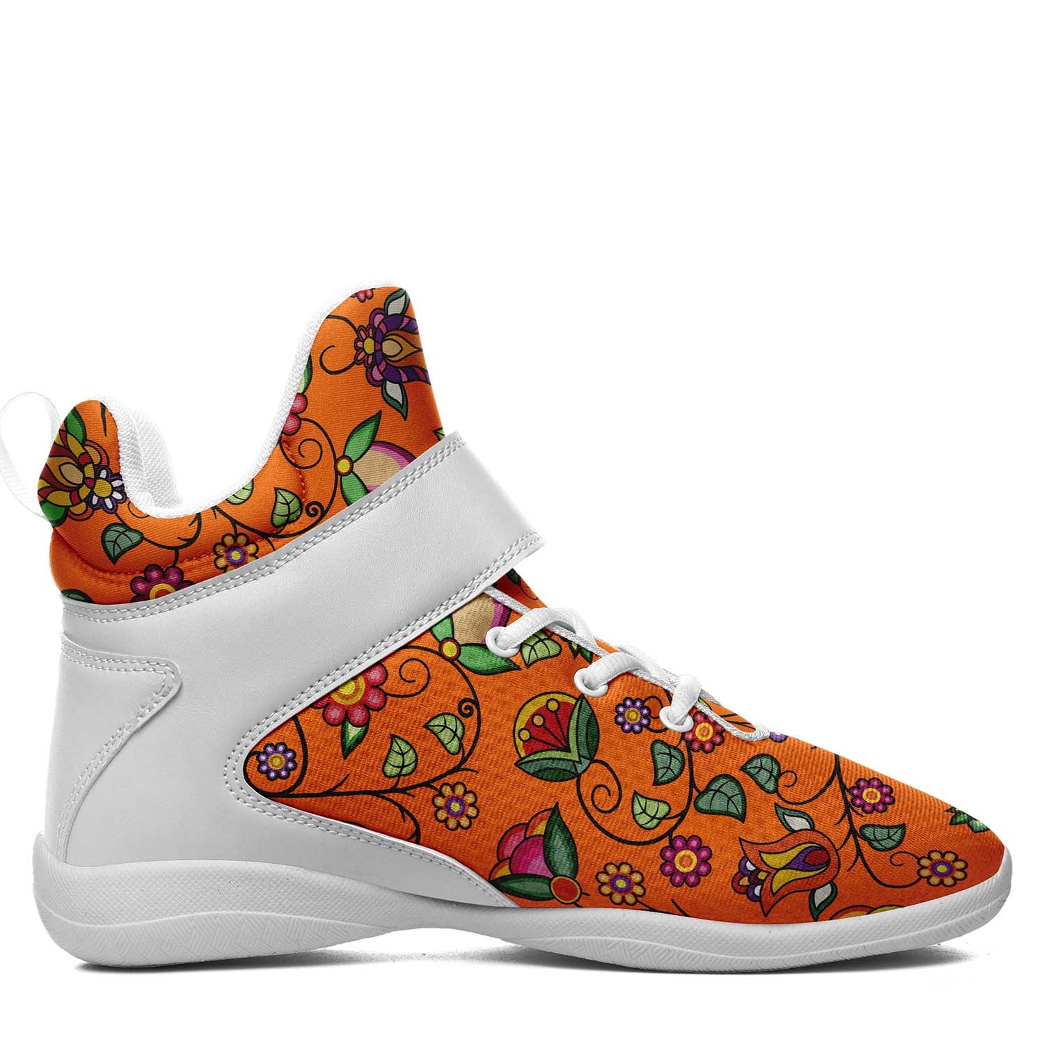 Heartbeat Petals ECM Orange Ipottaa Basketball / Sport High Top Shoes - White Sole