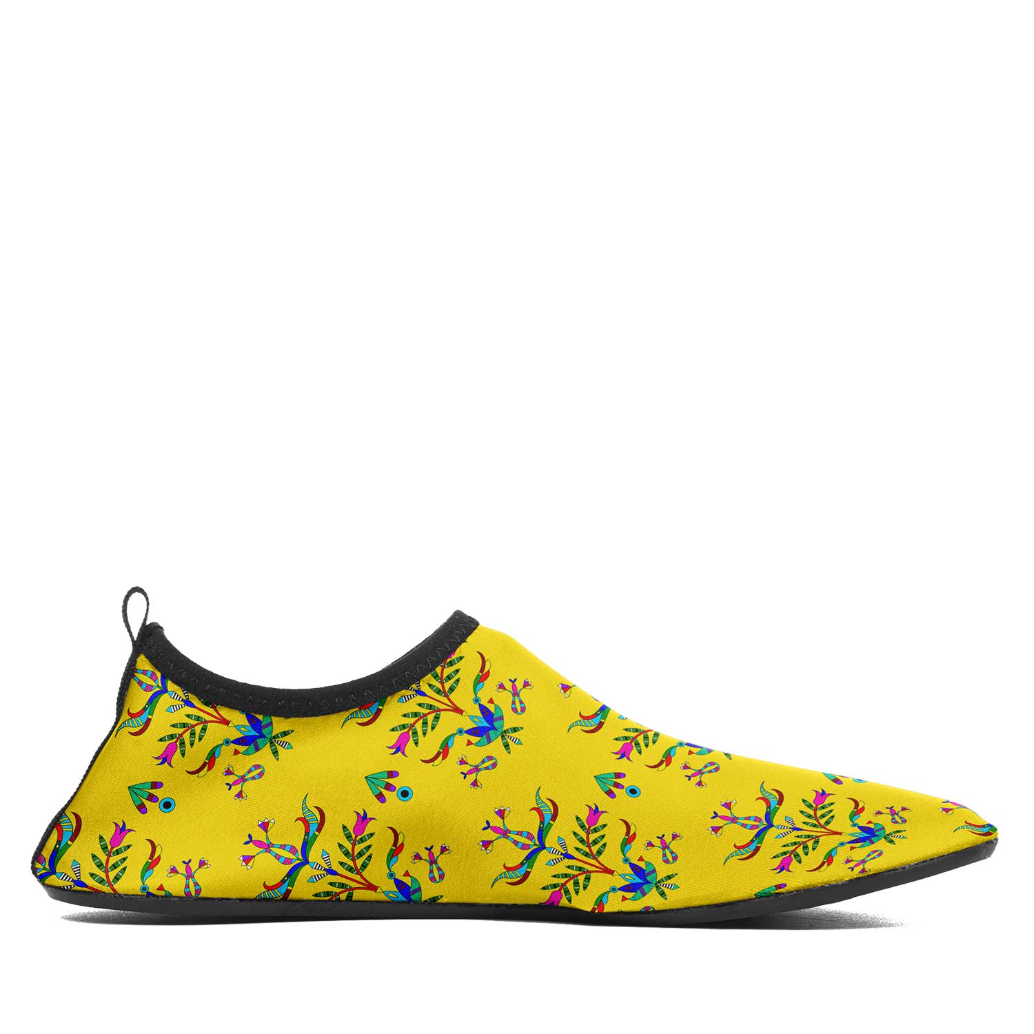 Dakota Damask Yellow Kid's Sockamoccs Slip On Shoes